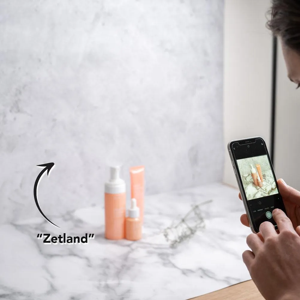 Flat Lay Instagram Backdrop - 'Zetland' Concrete (56cm x 87cm)