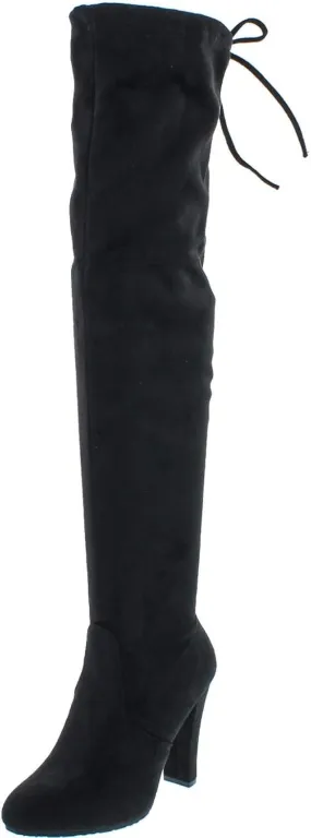 Forever Link Women's Stacked Chunky Heel Stretch Over The Knee Boot