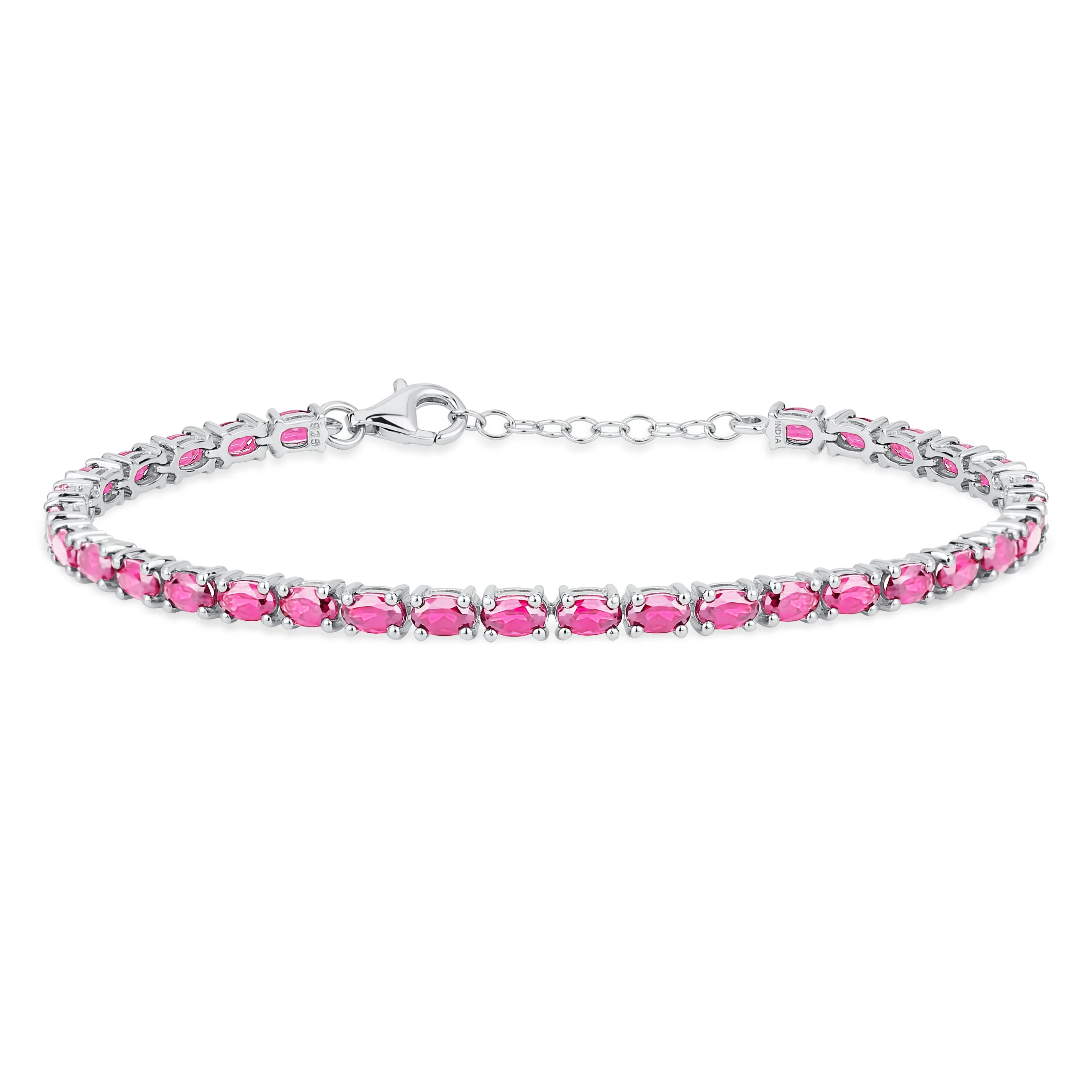 Gemstone Garnet Sapphire Amethyst Opal Tennis Bracelet Sterling Silver 7-7.5"