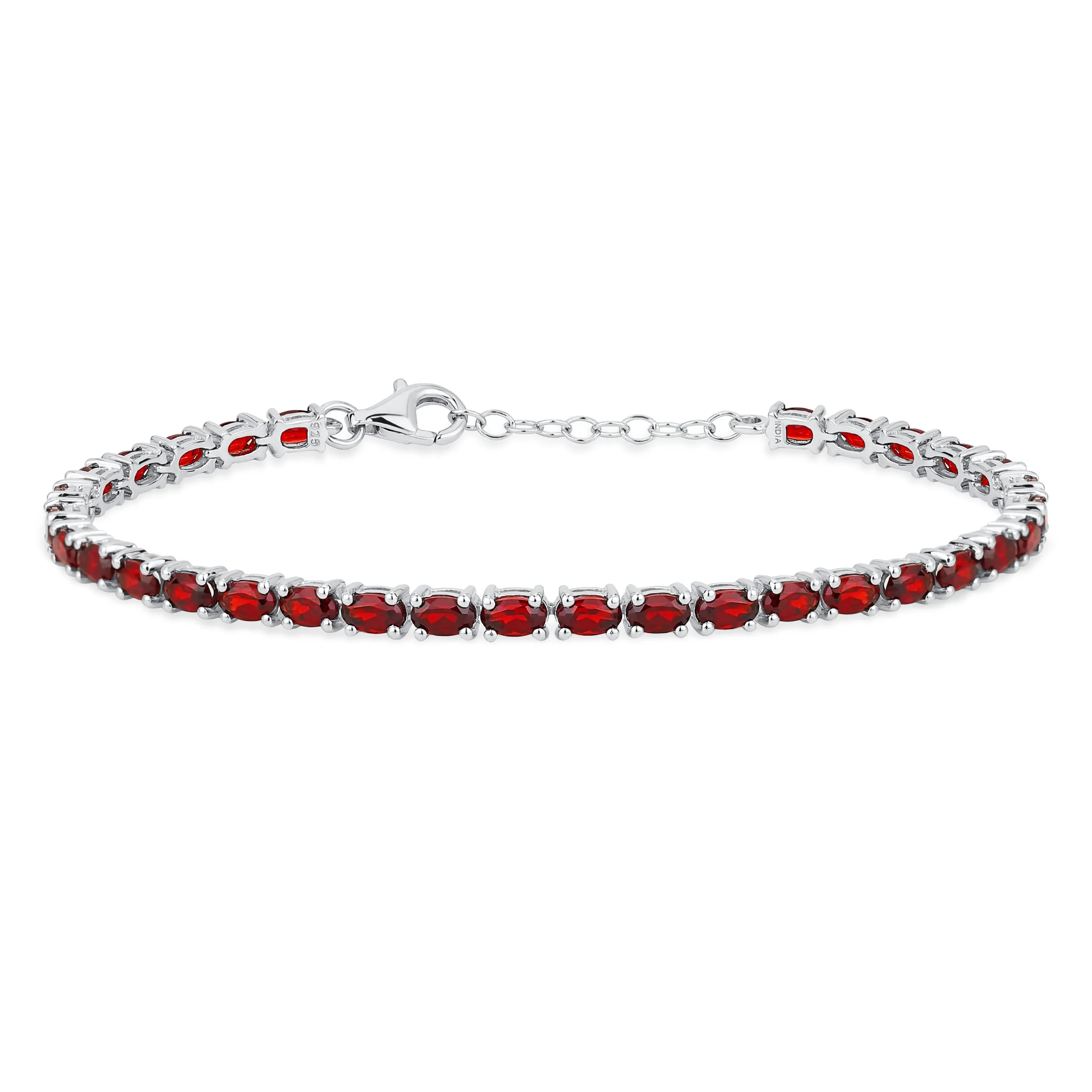 Gemstone Garnet Sapphire Amethyst Opal Tennis Bracelet Sterling Silver 7-7.5"