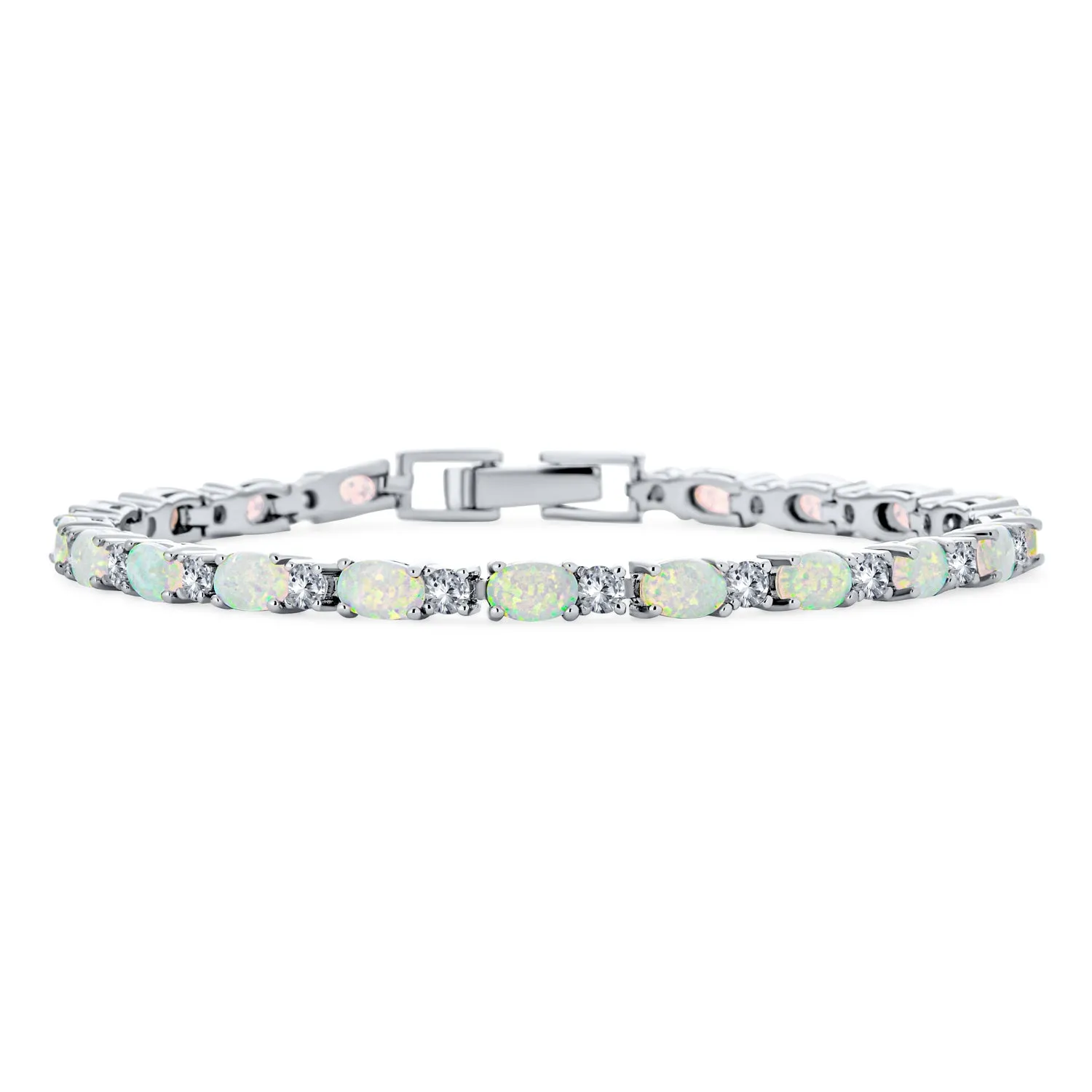 Gemstone Garnet Sapphire Amethyst Opal Tennis Bracelet Sterling Silver 7-7.5"