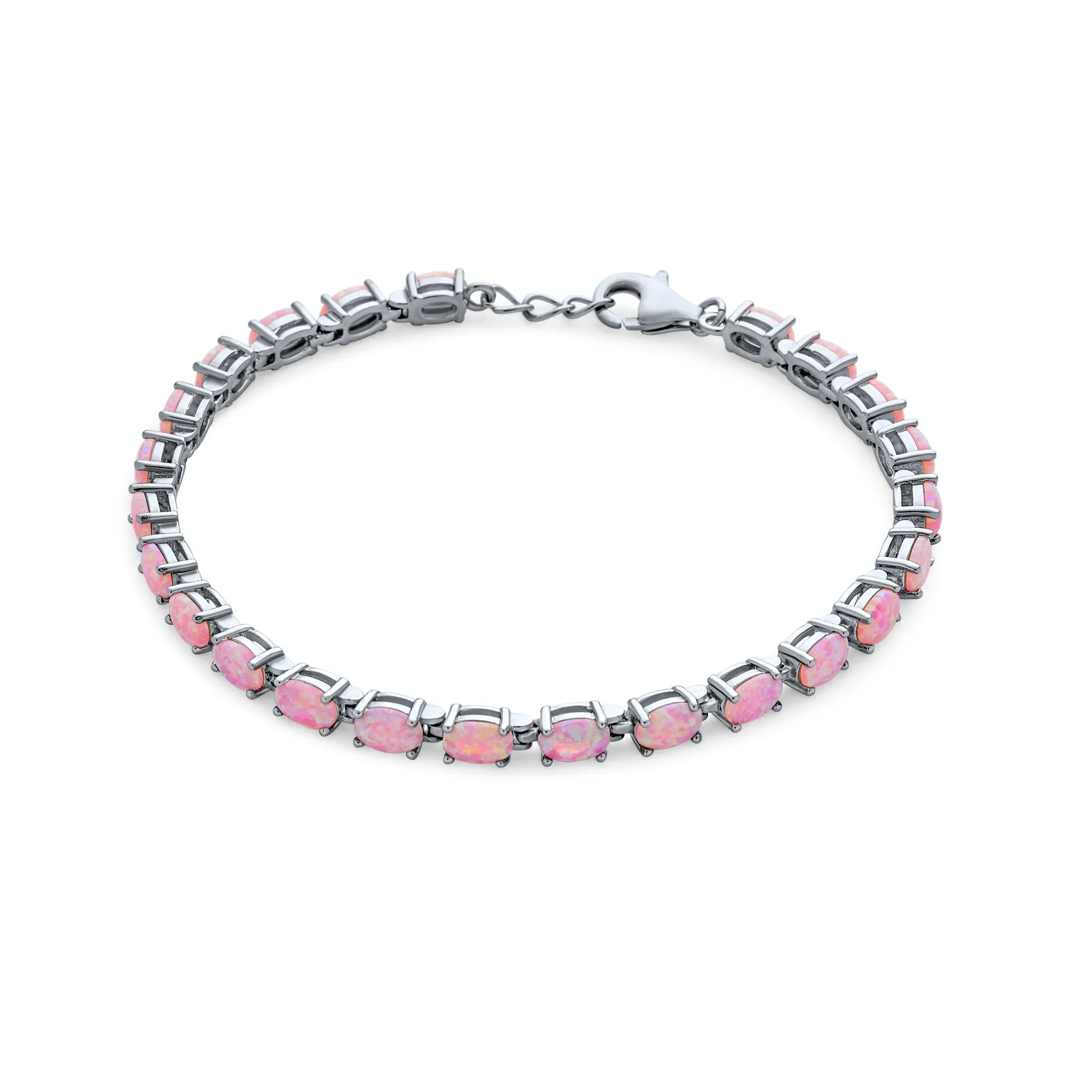 Gemstone Garnet Sapphire Amethyst Opal Tennis Bracelet Sterling Silver 7-7.5"