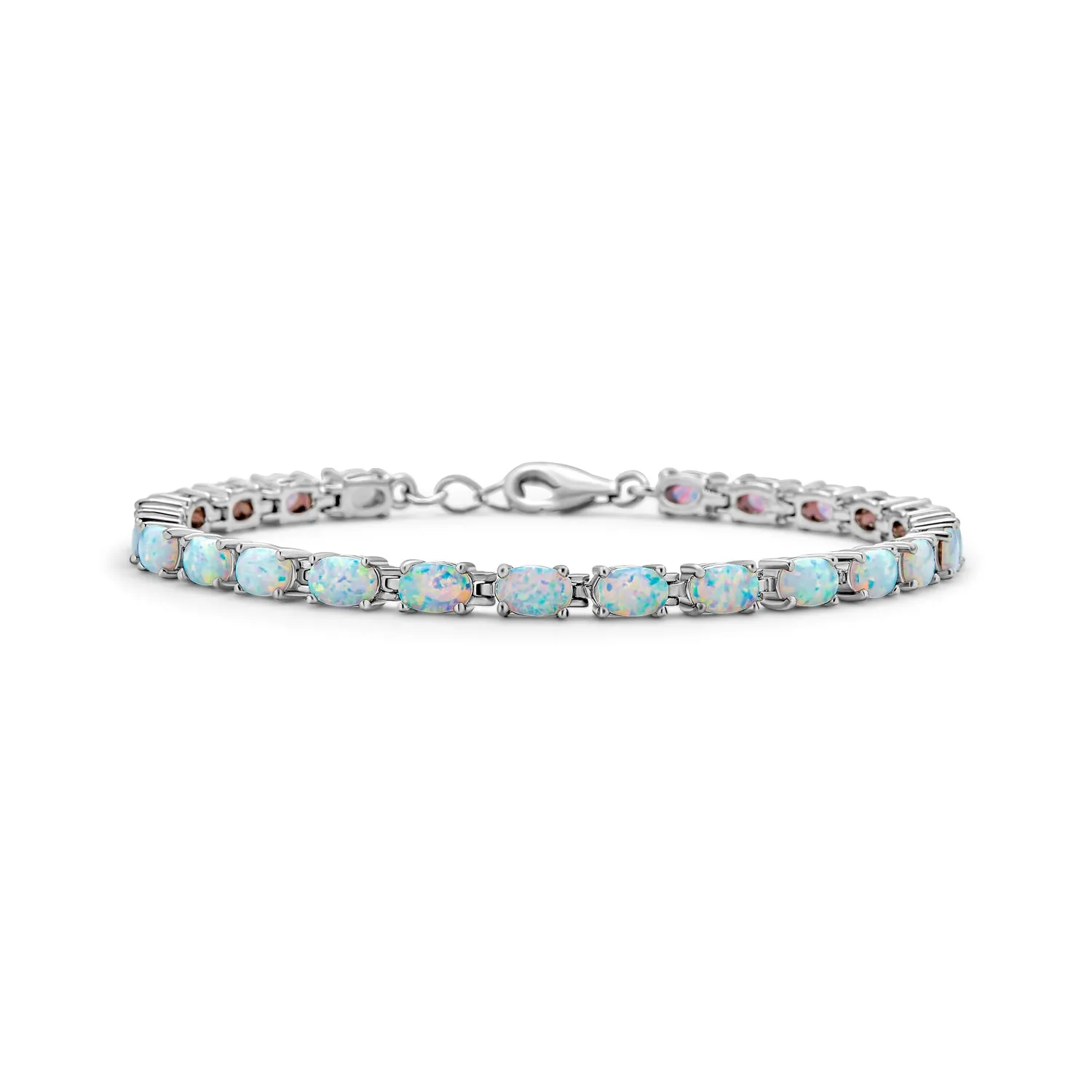 Gemstone Garnet Sapphire Amethyst Opal Tennis Bracelet Sterling Silver 7-7.5"