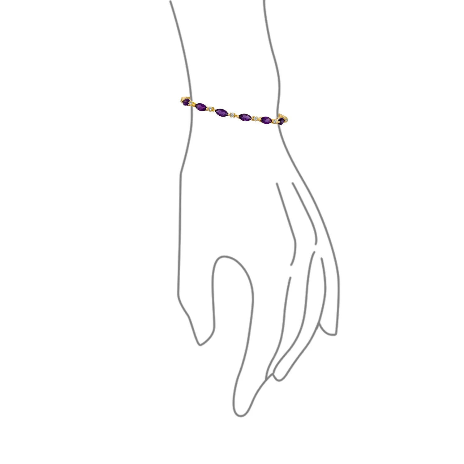 Gemstone Garnet Sapphire Amethyst Opal Tennis Bracelet Sterling Silver 7-7.5"