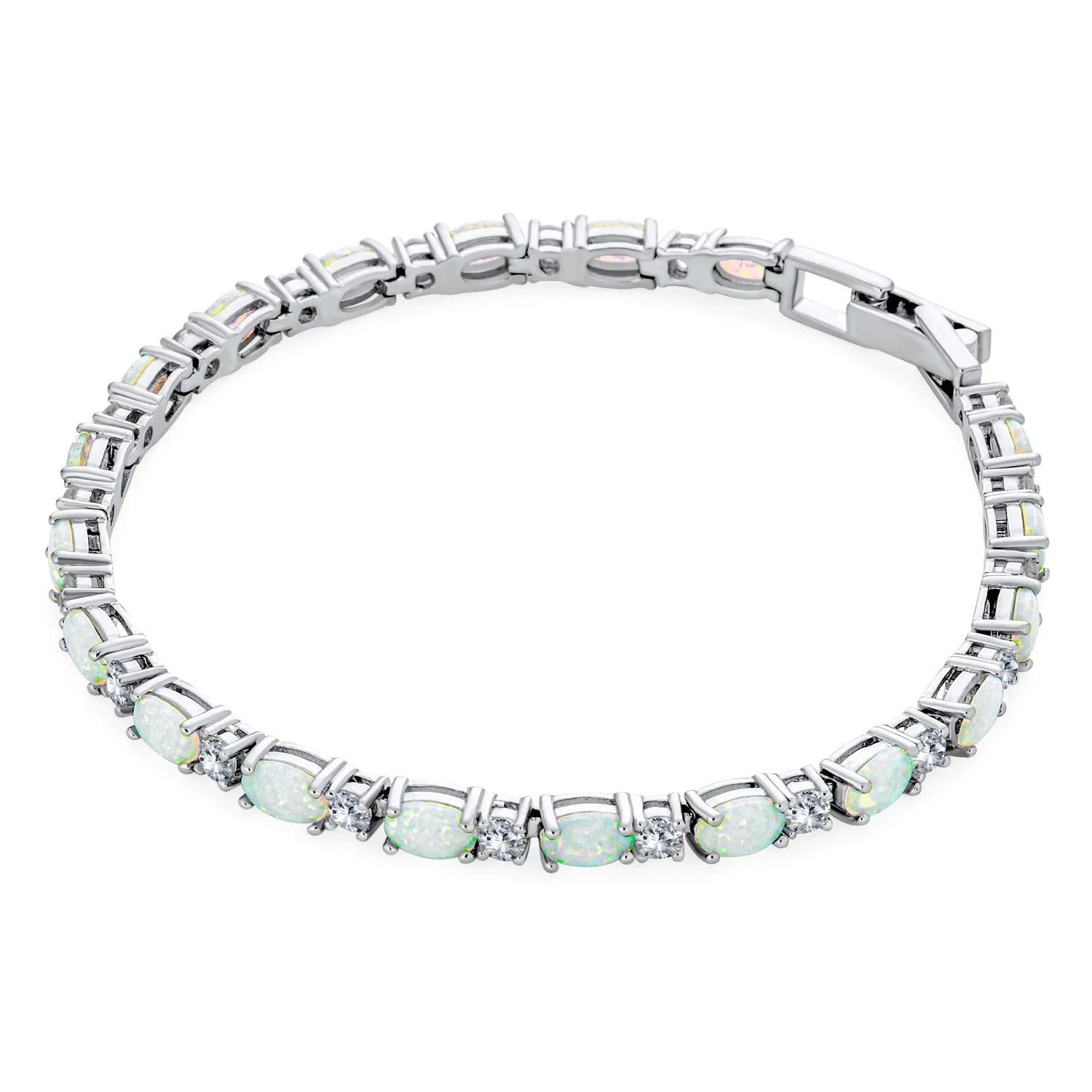 Gemstone Garnet Sapphire Amethyst Opal Tennis Bracelet Sterling Silver 7-7.5"