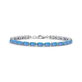 Gemstone Garnet Sapphire Amethyst Opal Tennis Bracelet Sterling Silver 7-7.5"
