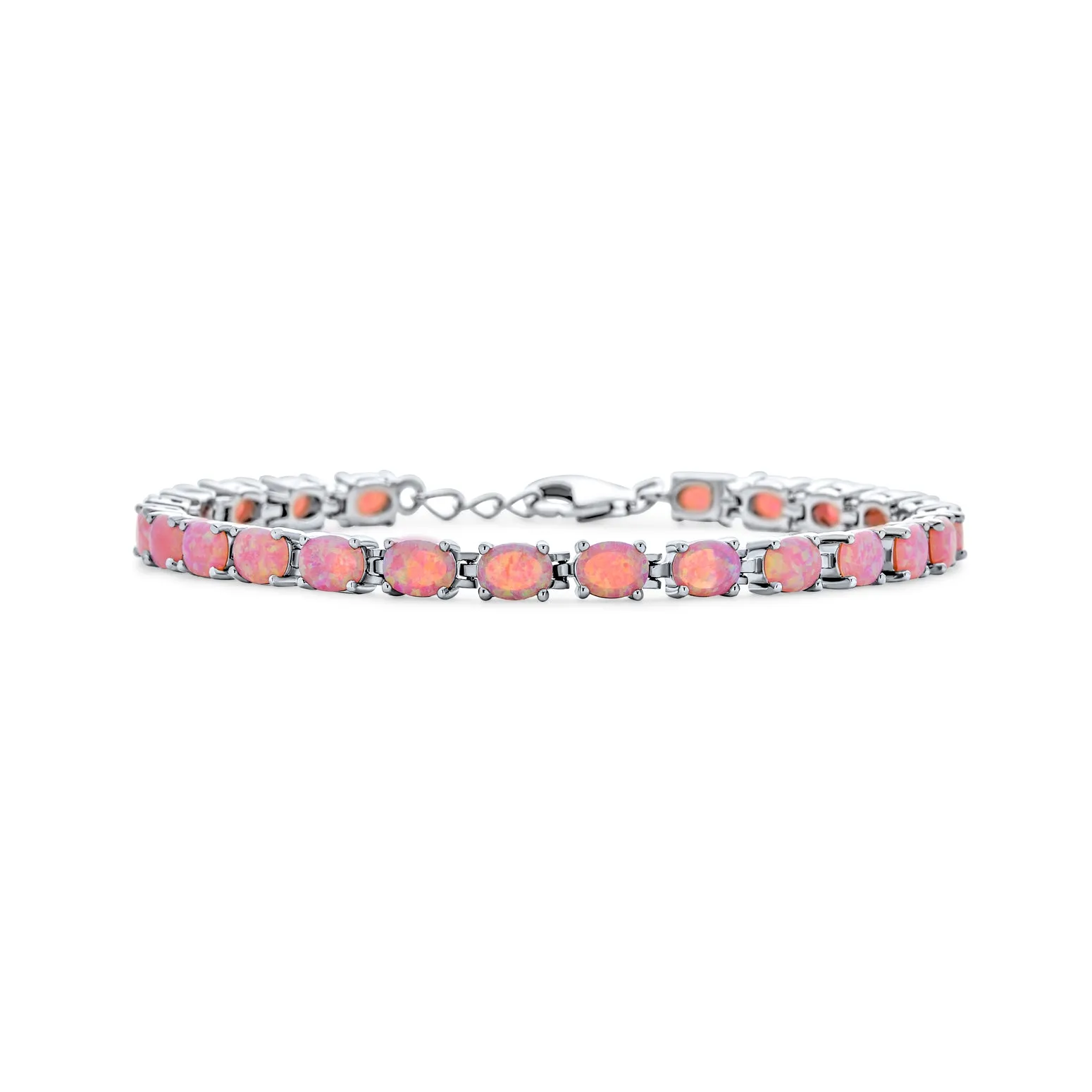 Gemstone Garnet Sapphire Amethyst Opal Tennis Bracelet Sterling Silver 7-7.5"