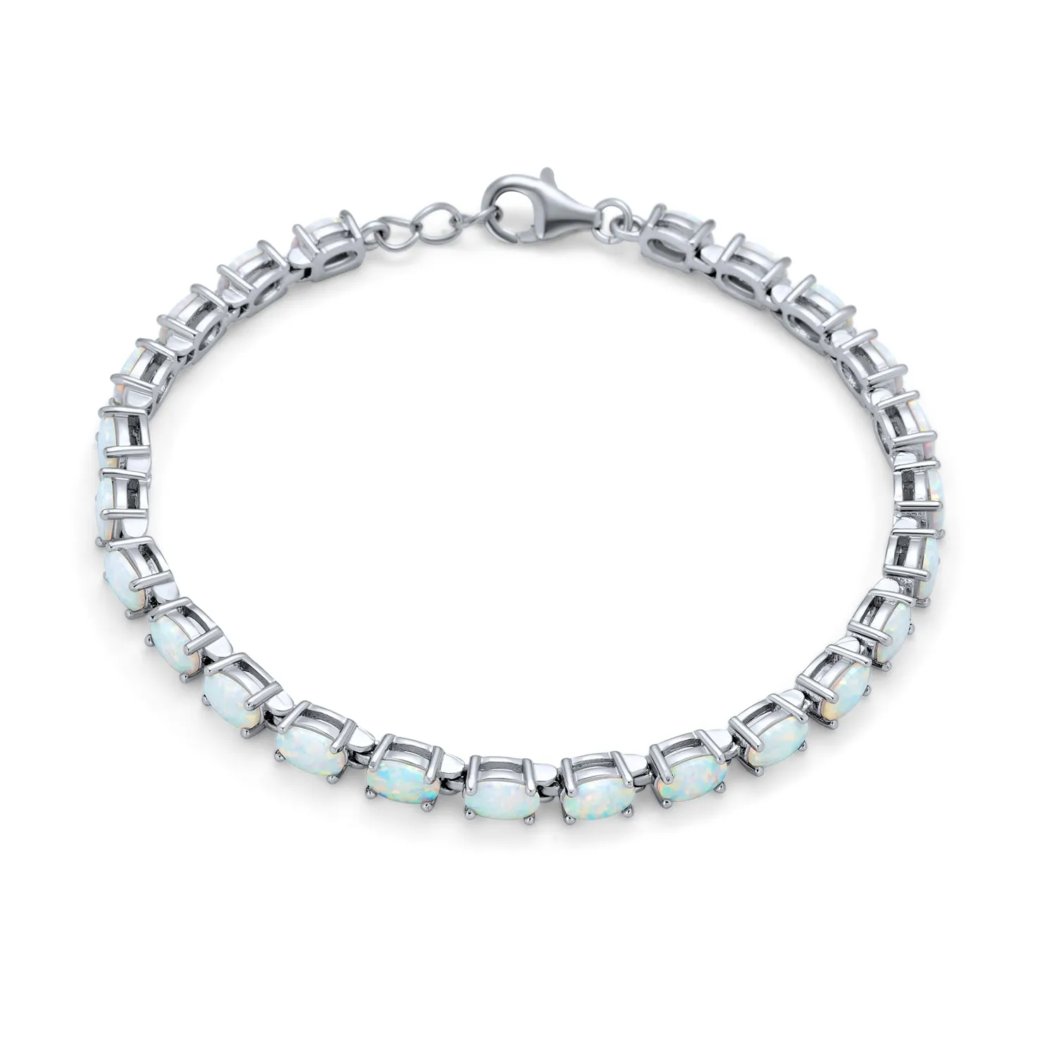 Gemstone Garnet Sapphire Amethyst Opal Tennis Bracelet Sterling Silver 7-7.5"