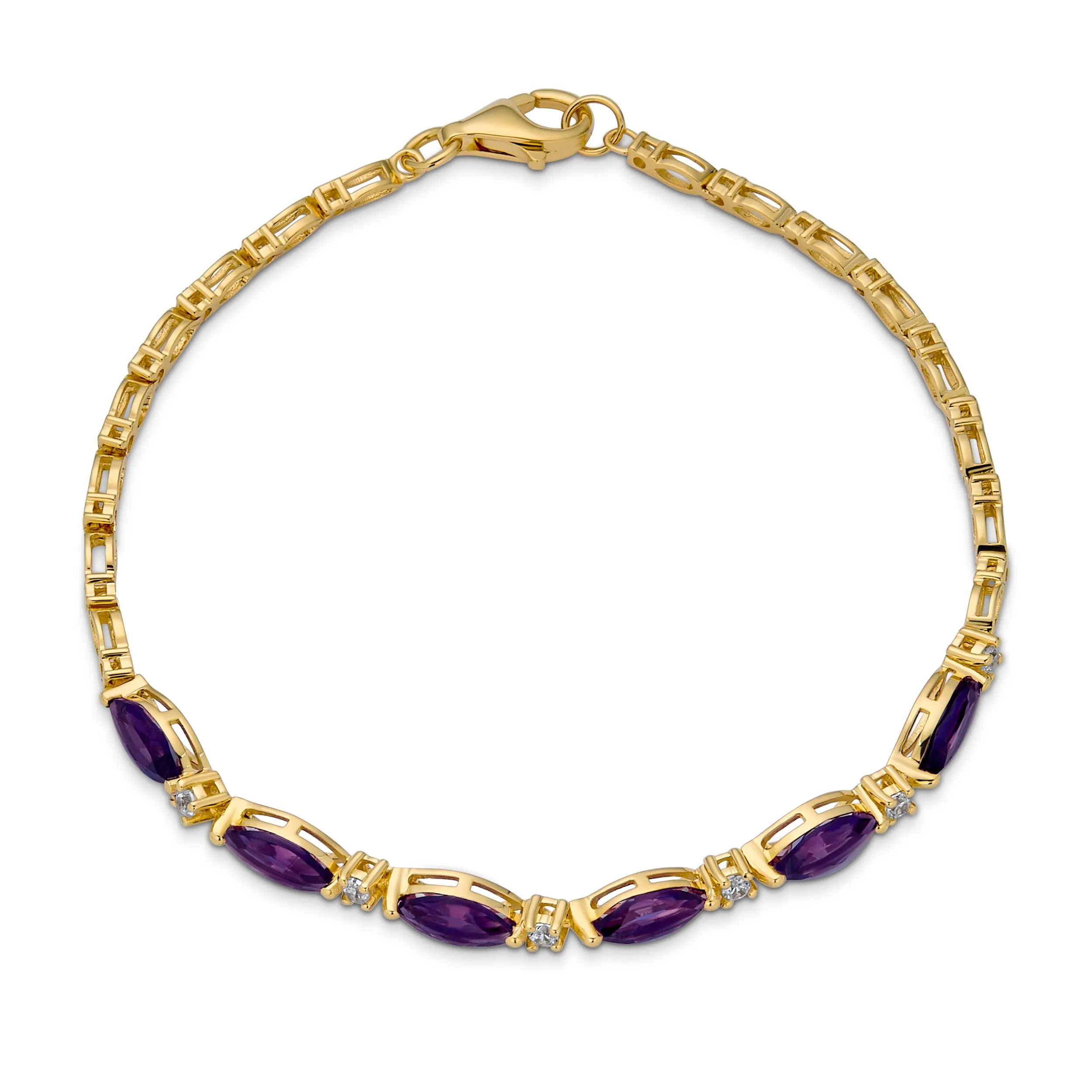 Gemstone Garnet Sapphire Amethyst Opal Tennis Bracelet Sterling Silver 7-7.5"