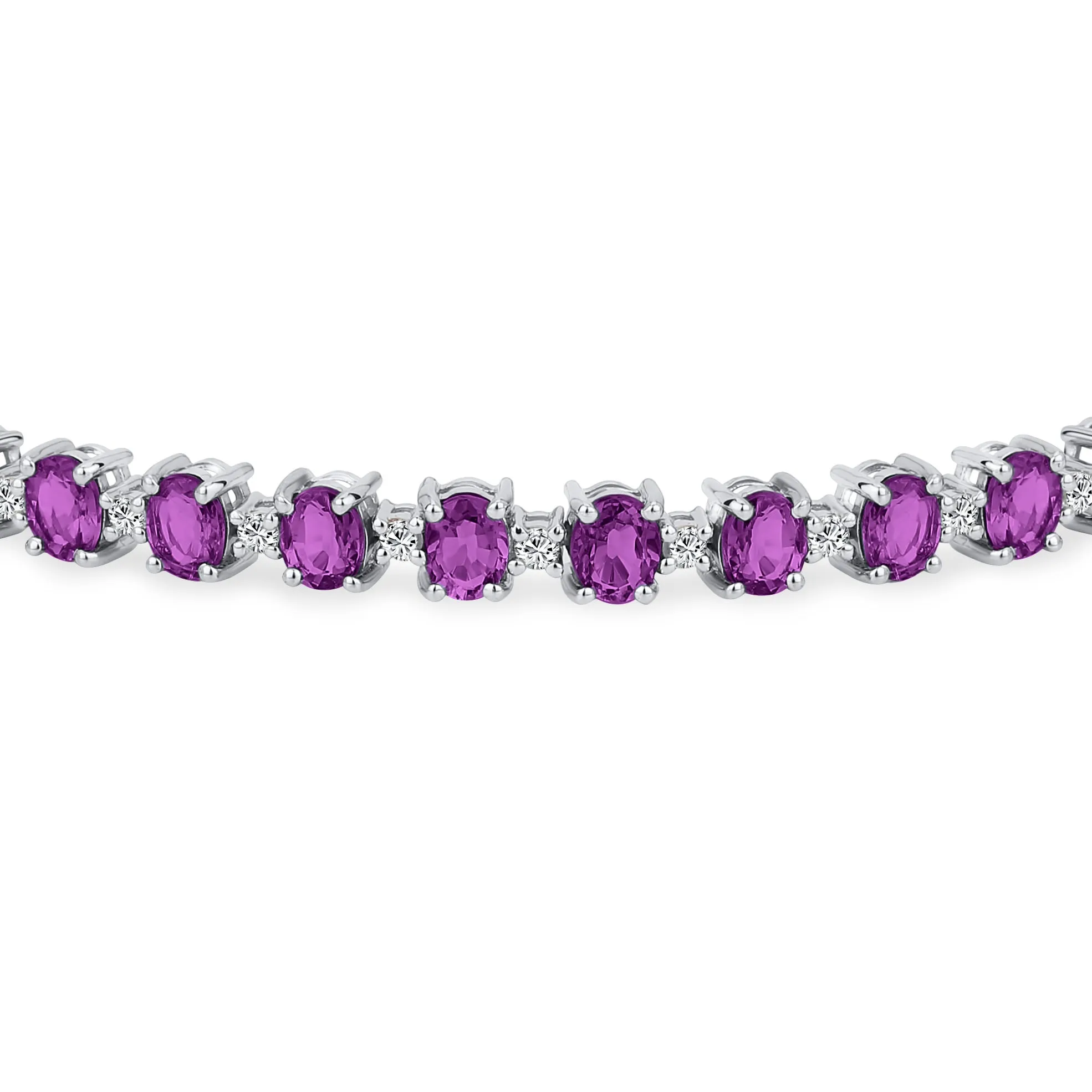 Gemstone Garnet Sapphire Amethyst Opal Tennis Bracelet Sterling Silver 7-7.5"