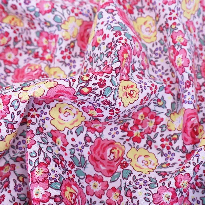Great Value - Wide Width Floral Cotton - Pink and Yellow - Belinda