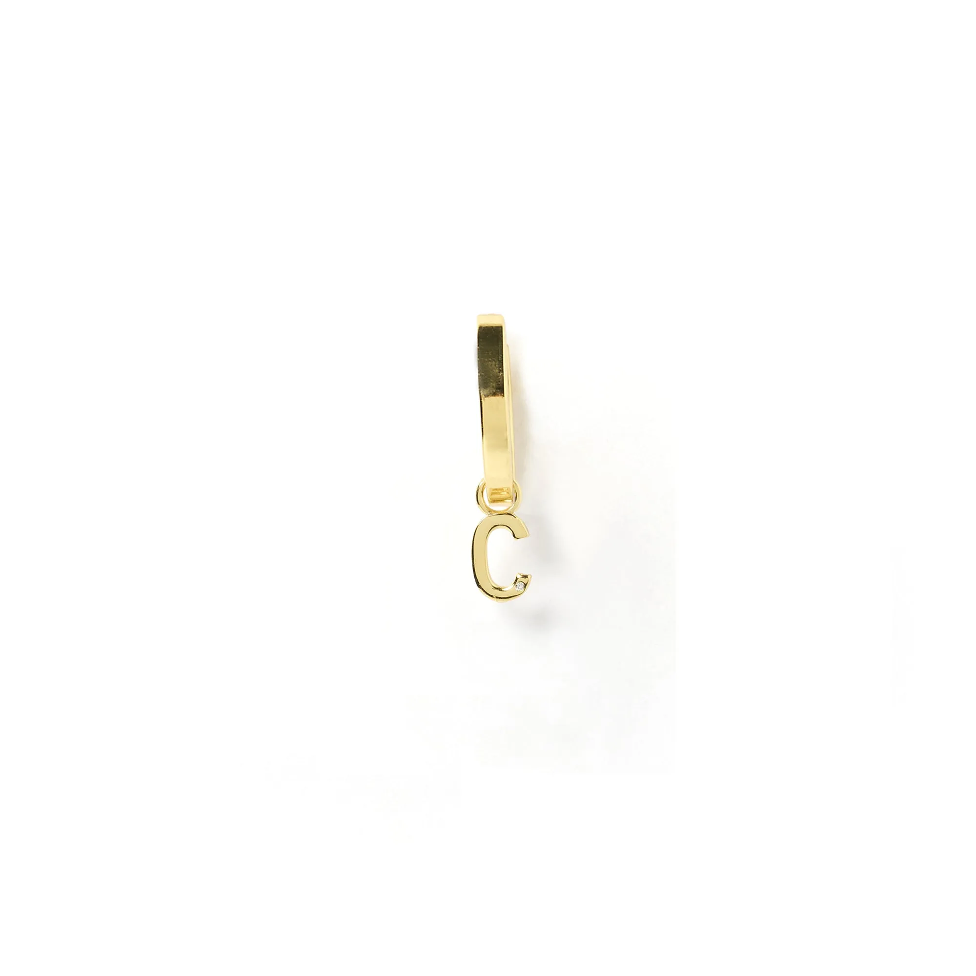 Initial Gold Charm Earring