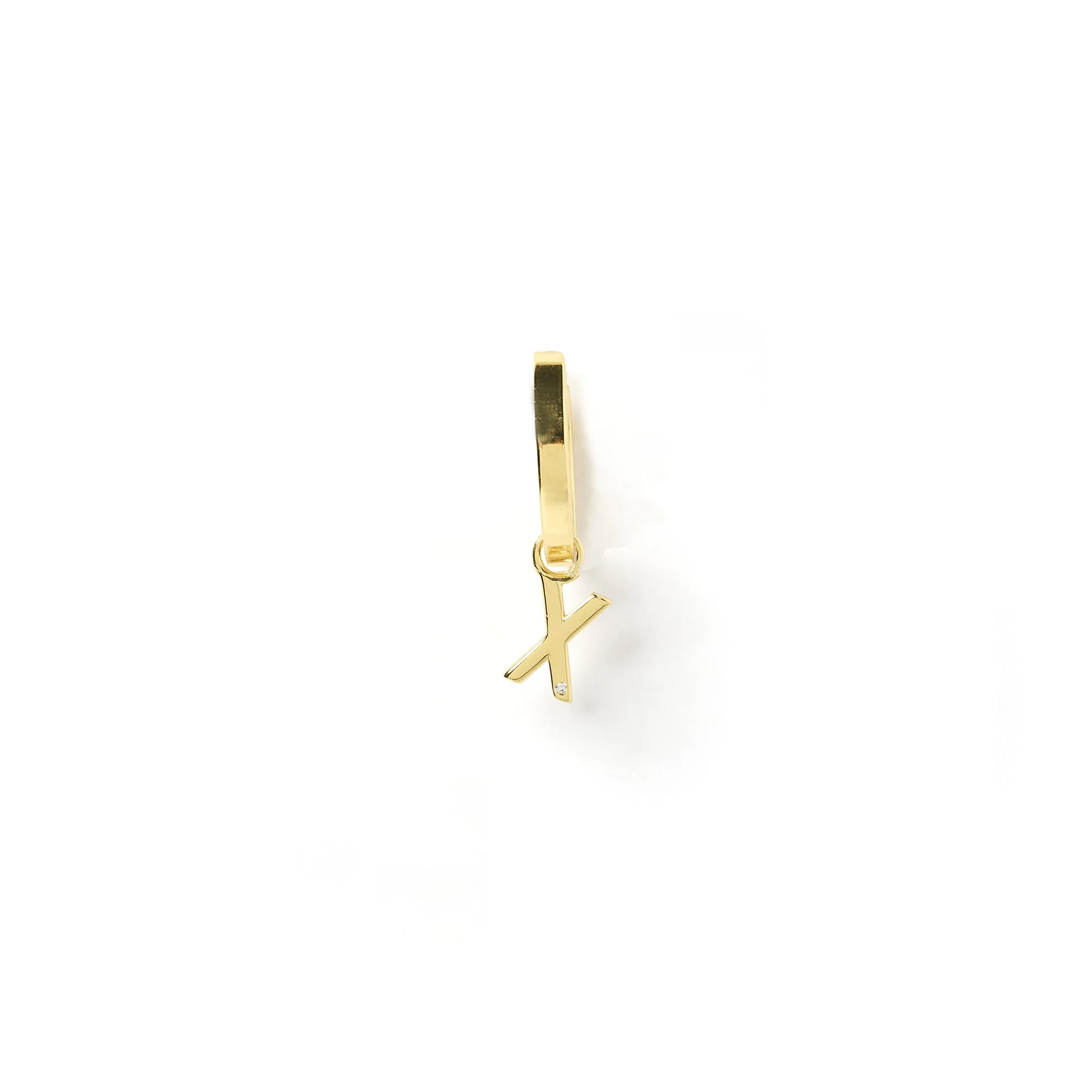 Initial Gold Charm Earring