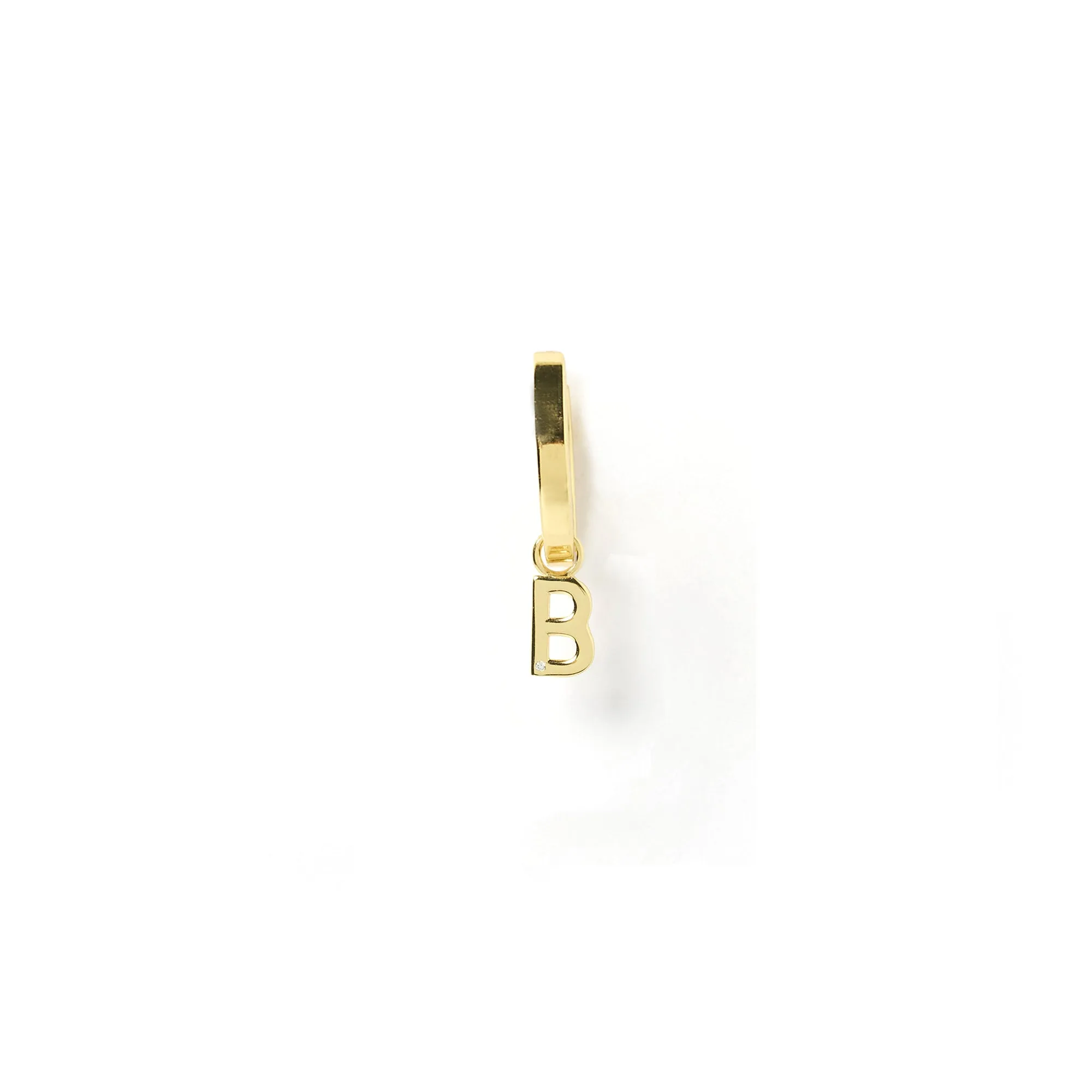 Initial Gold Charm Earring