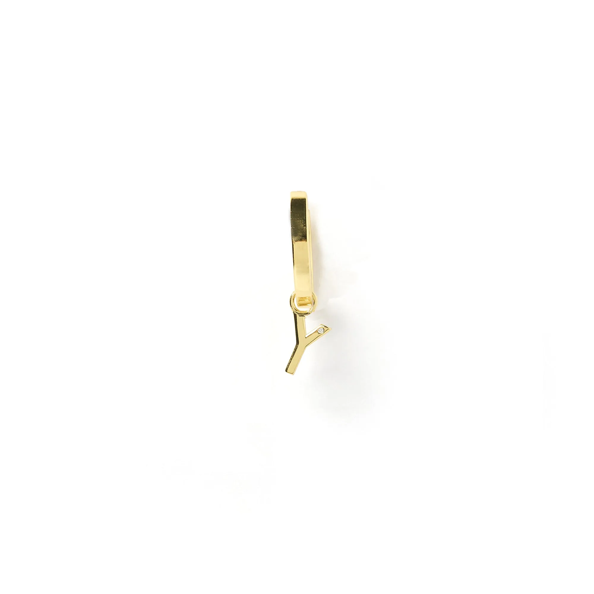Initial Gold Charm Earring