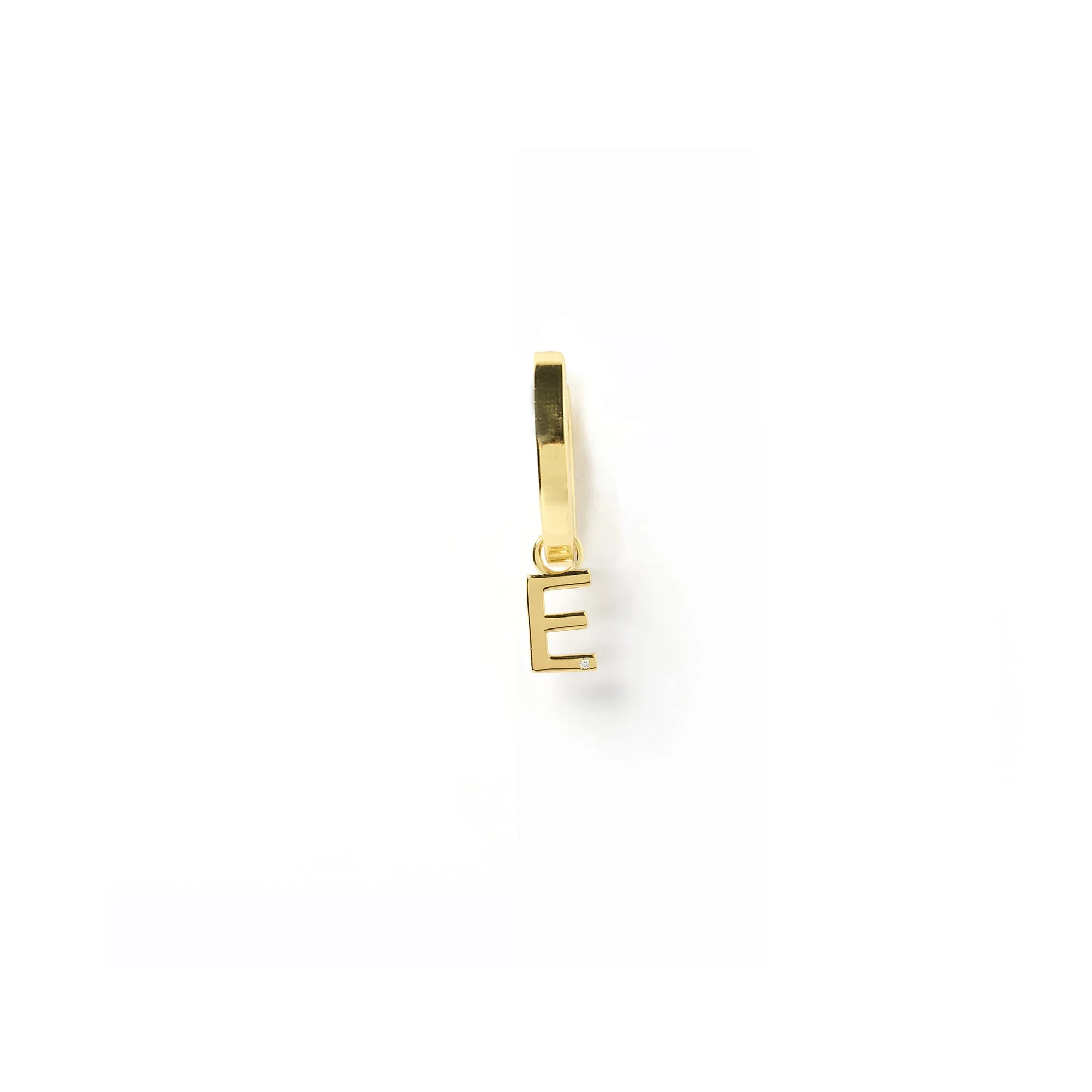Initial Gold Charm Earring