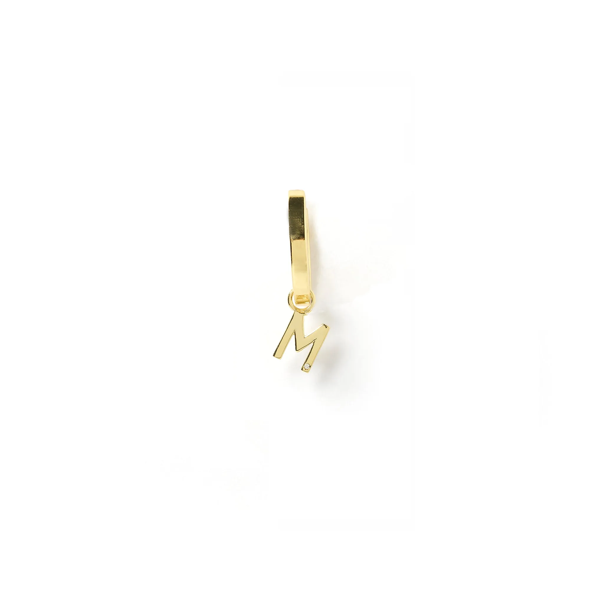 Initial Gold Charm Earring