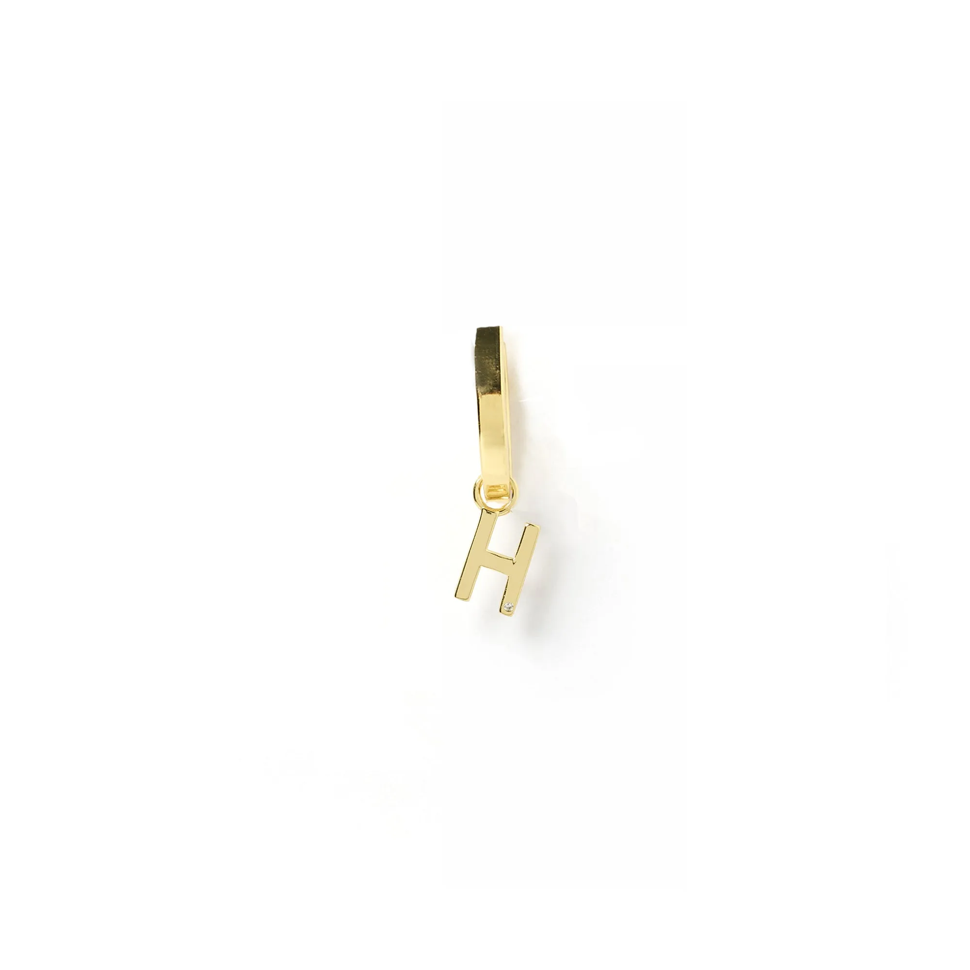 Initial Gold Charm Earring
