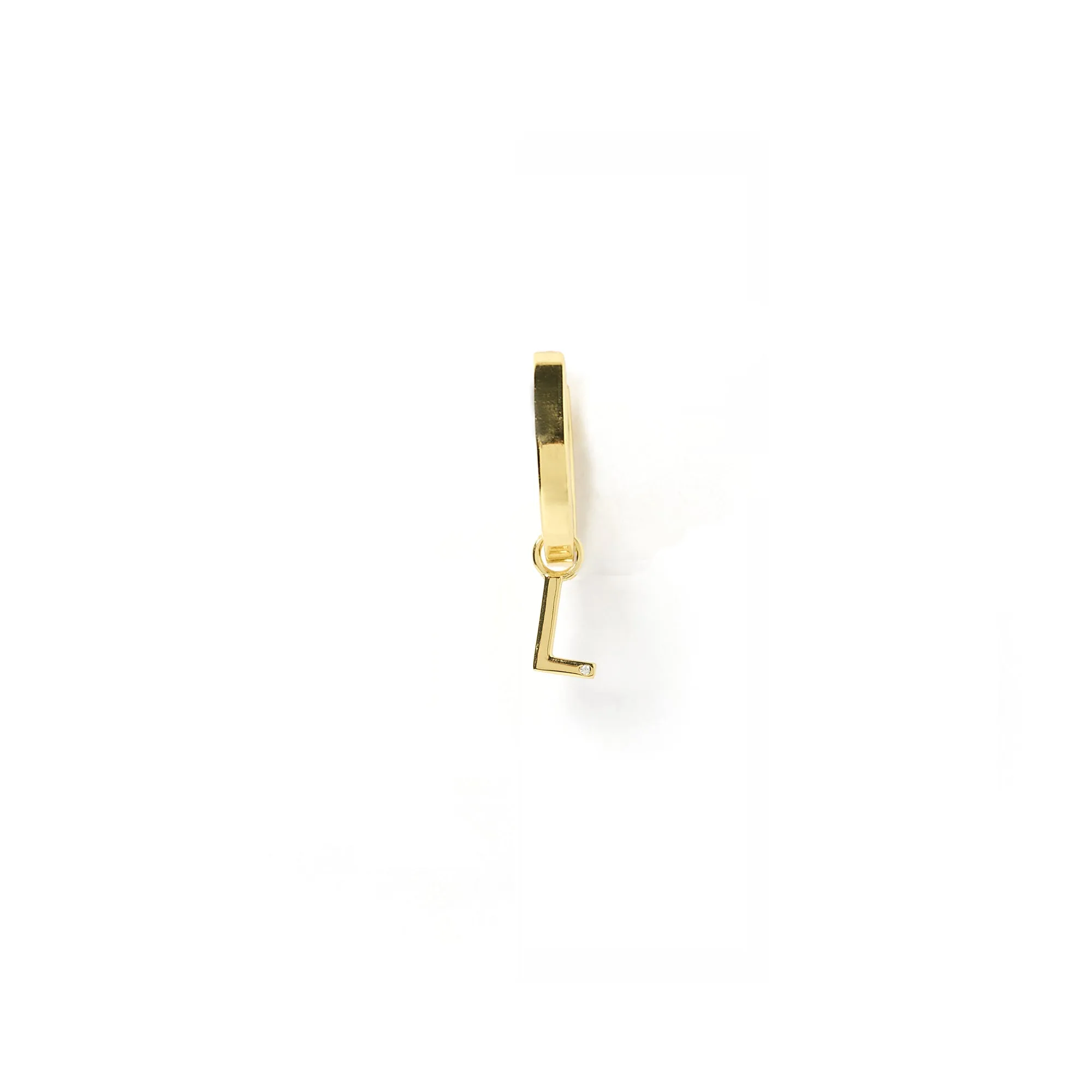 Initial Gold Charm Earring