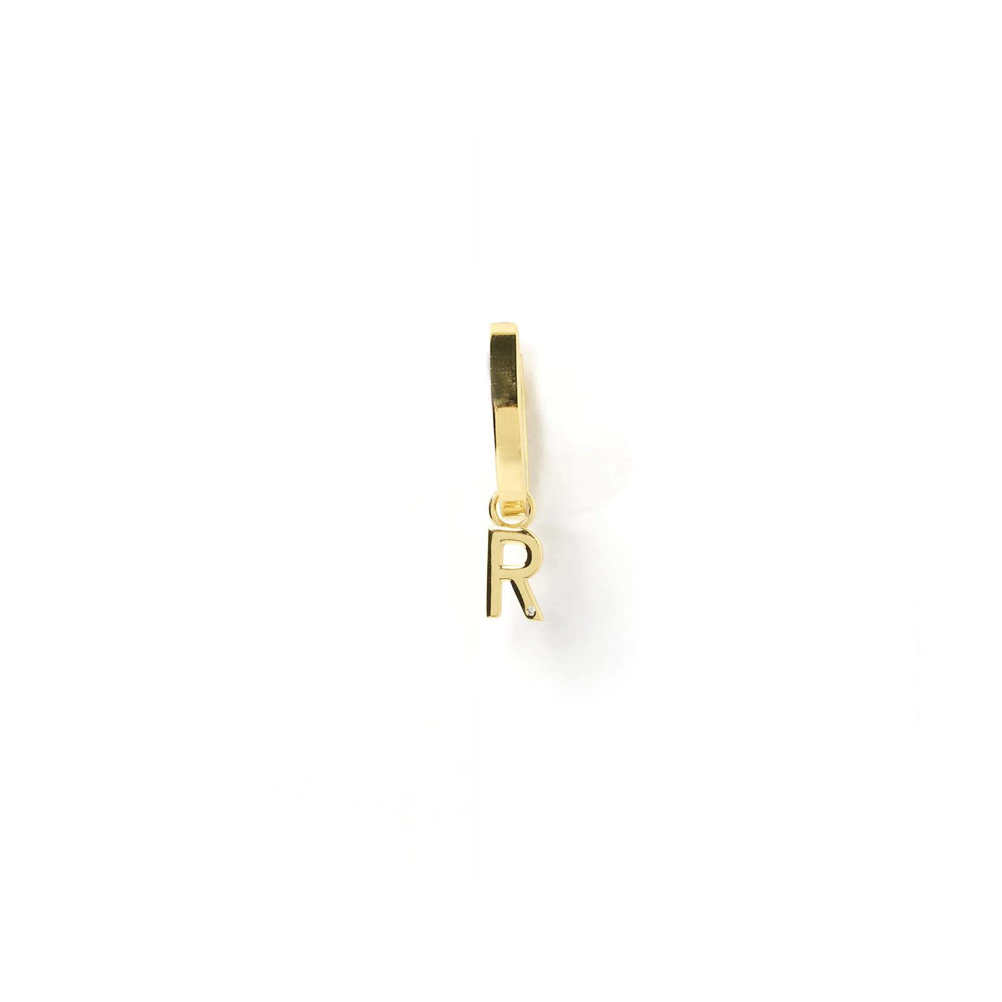 Initial Gold Charm Earring