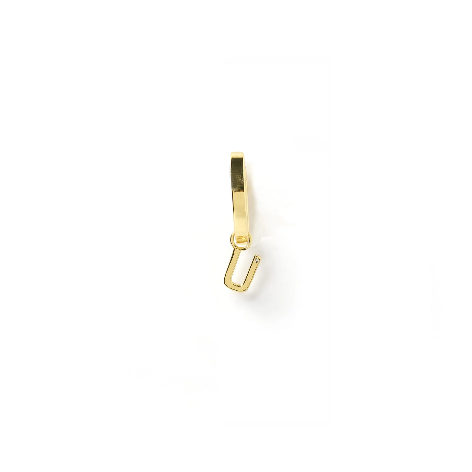 Initial Gold Charm Earring
