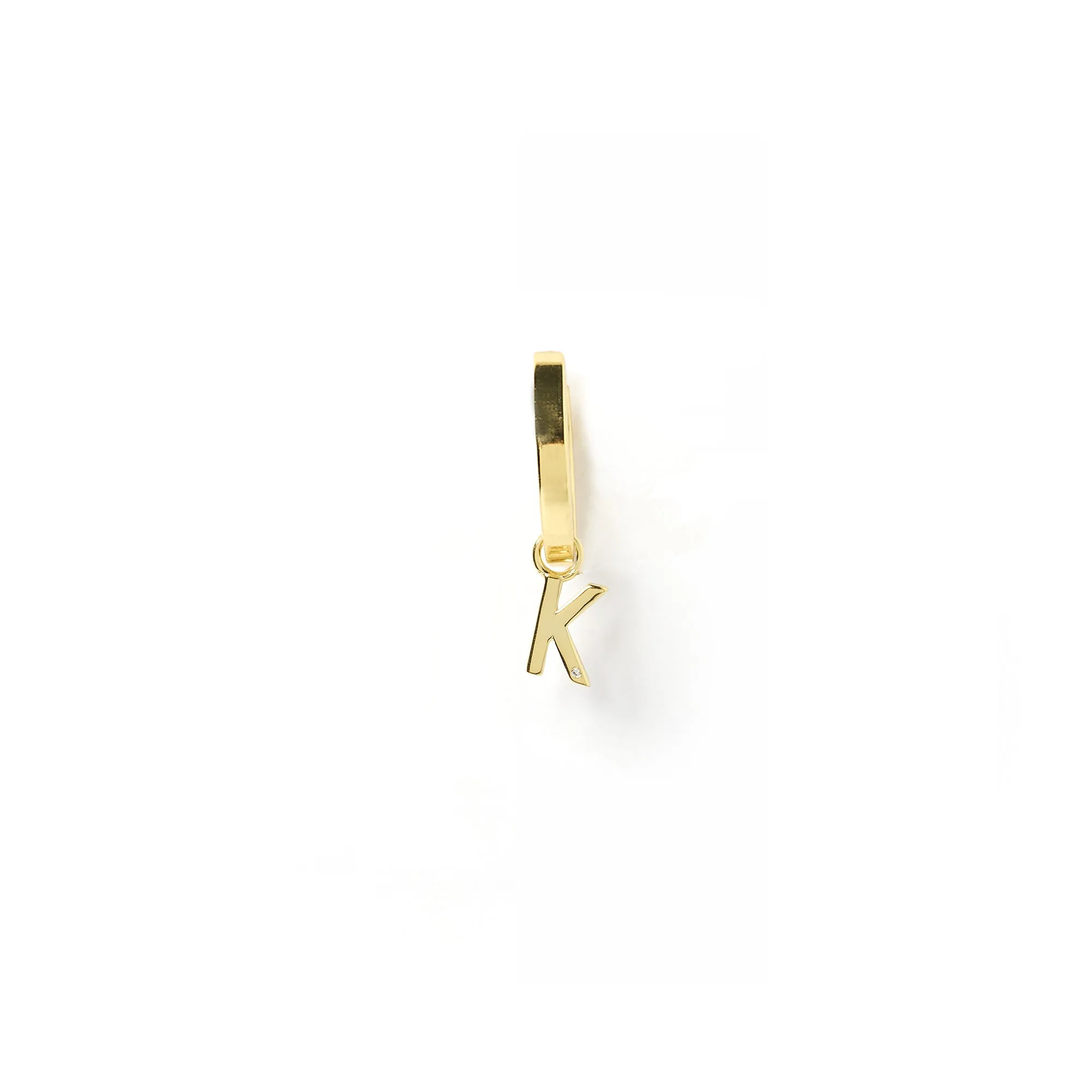 Initial Gold Charm Earring