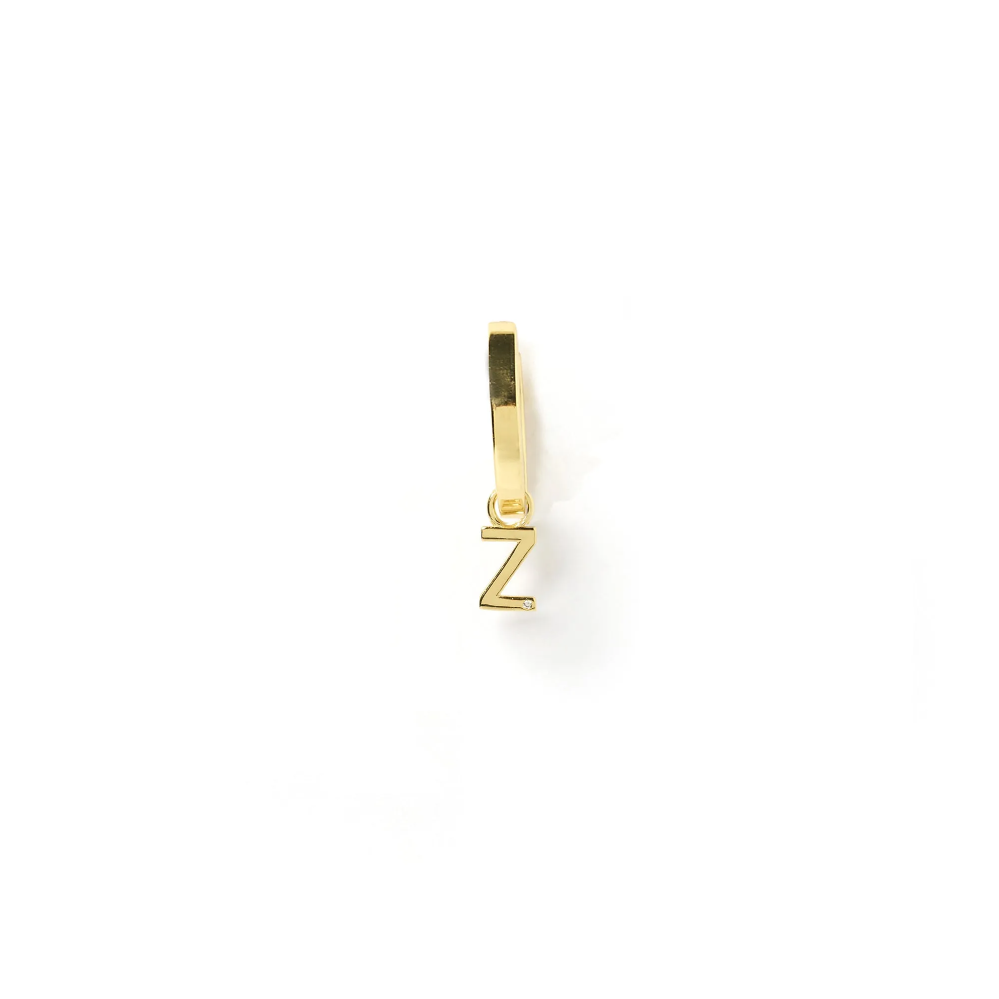 Initial Gold Charm Earring
