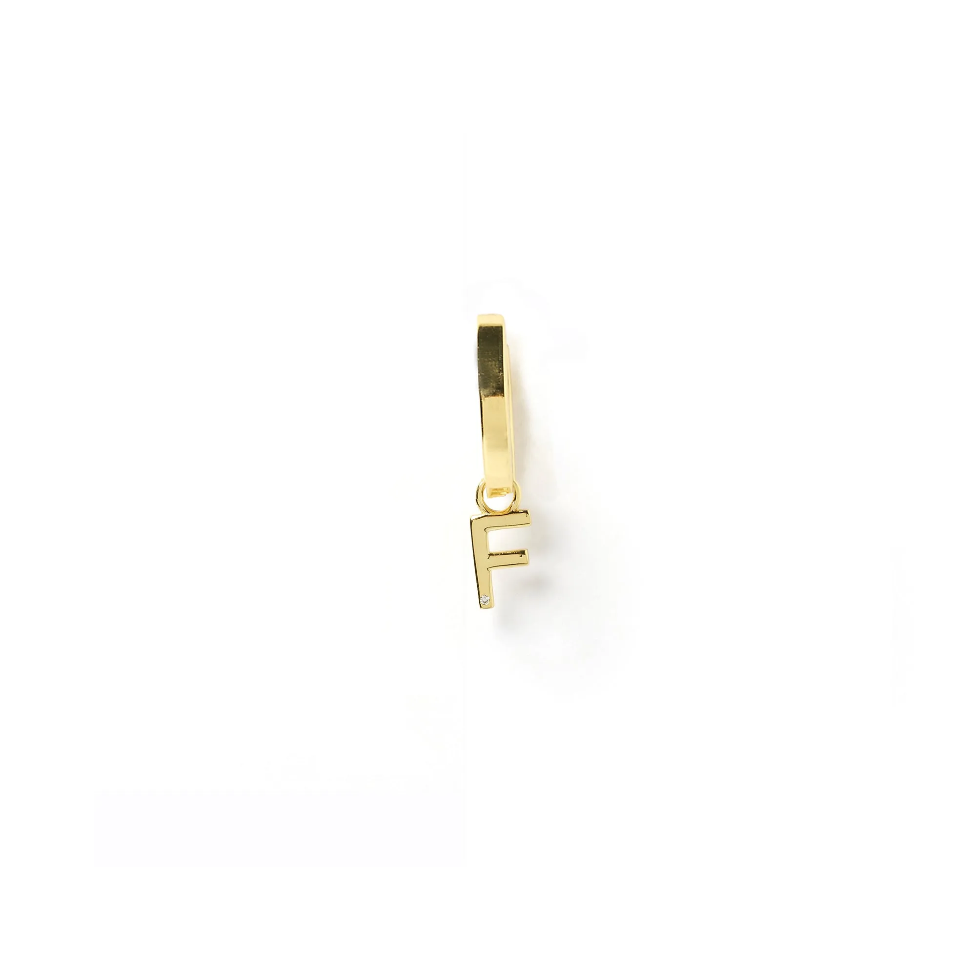 Initial Gold Charm Earring