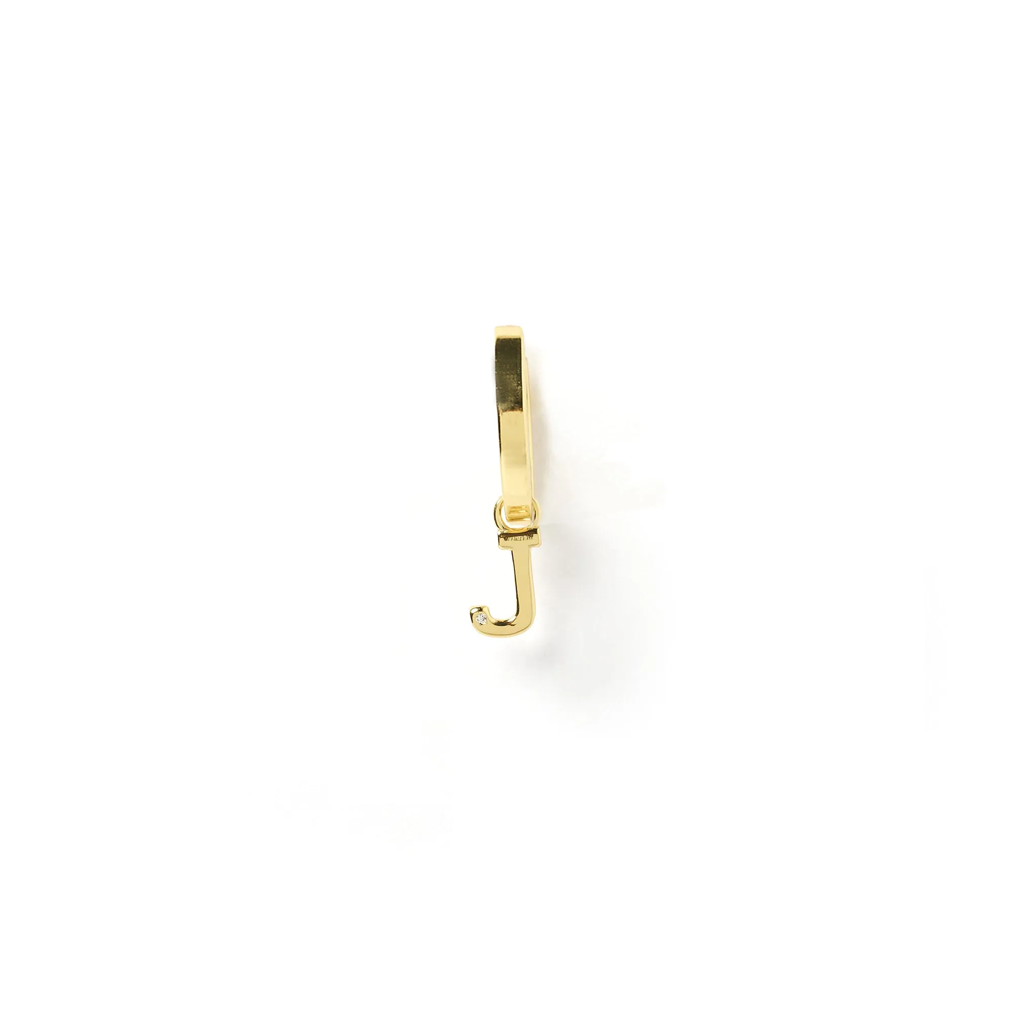 Initial Gold Charm Earring