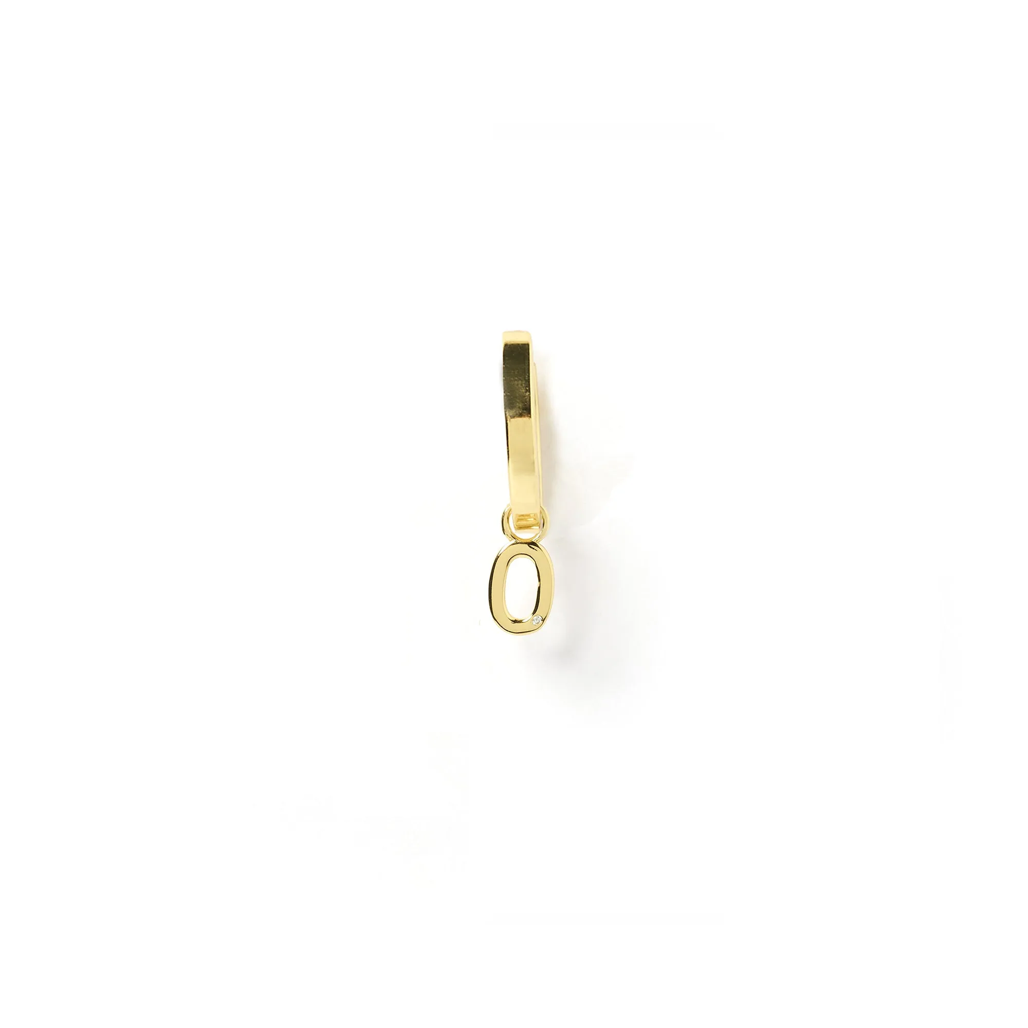 Initial Gold Charm Earring