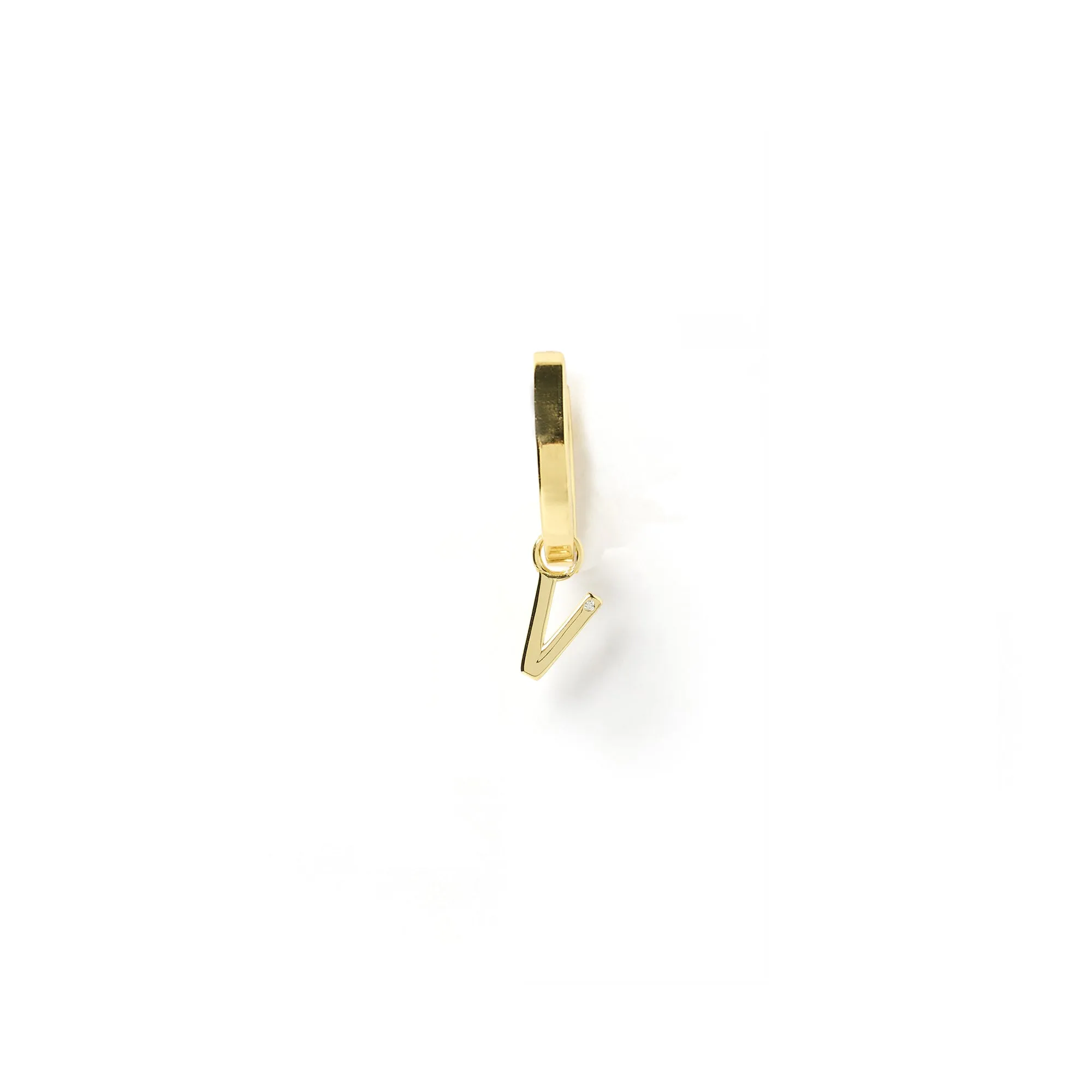 Initial Gold Charm Earring