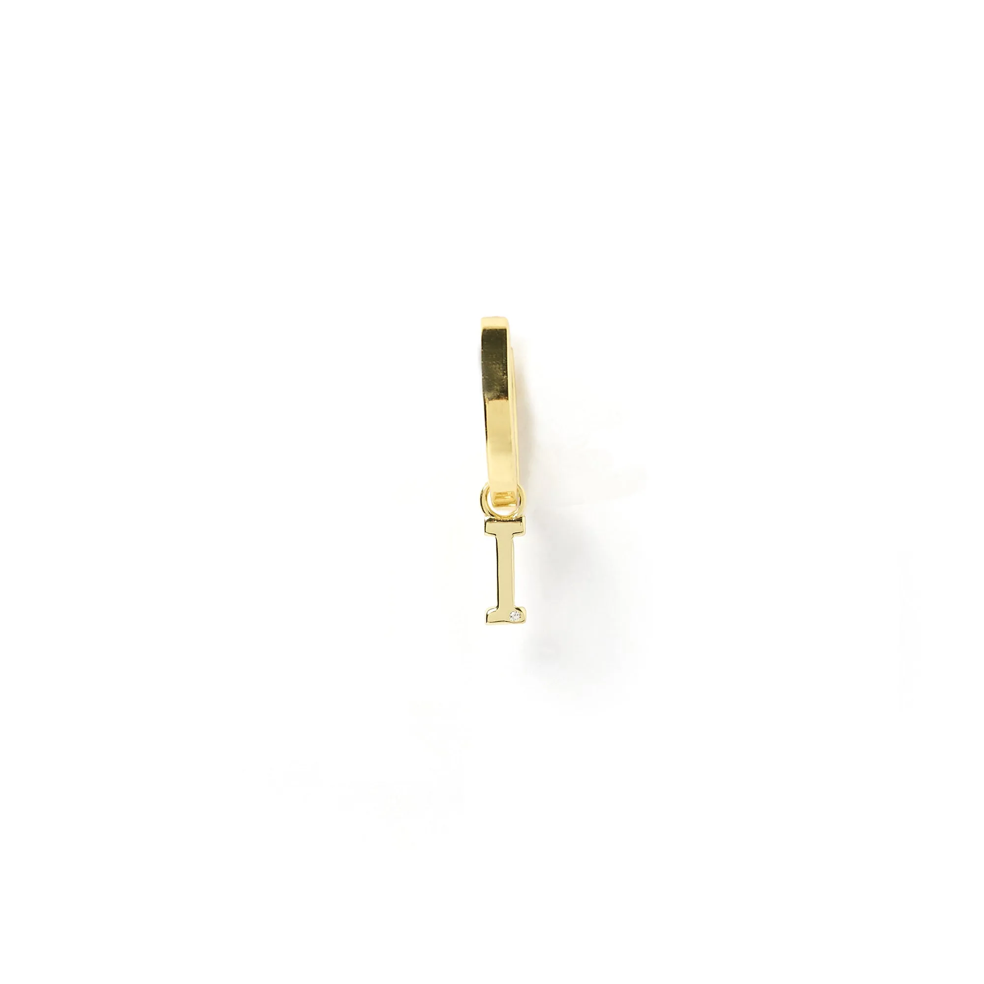 Initial Gold Charm Earring