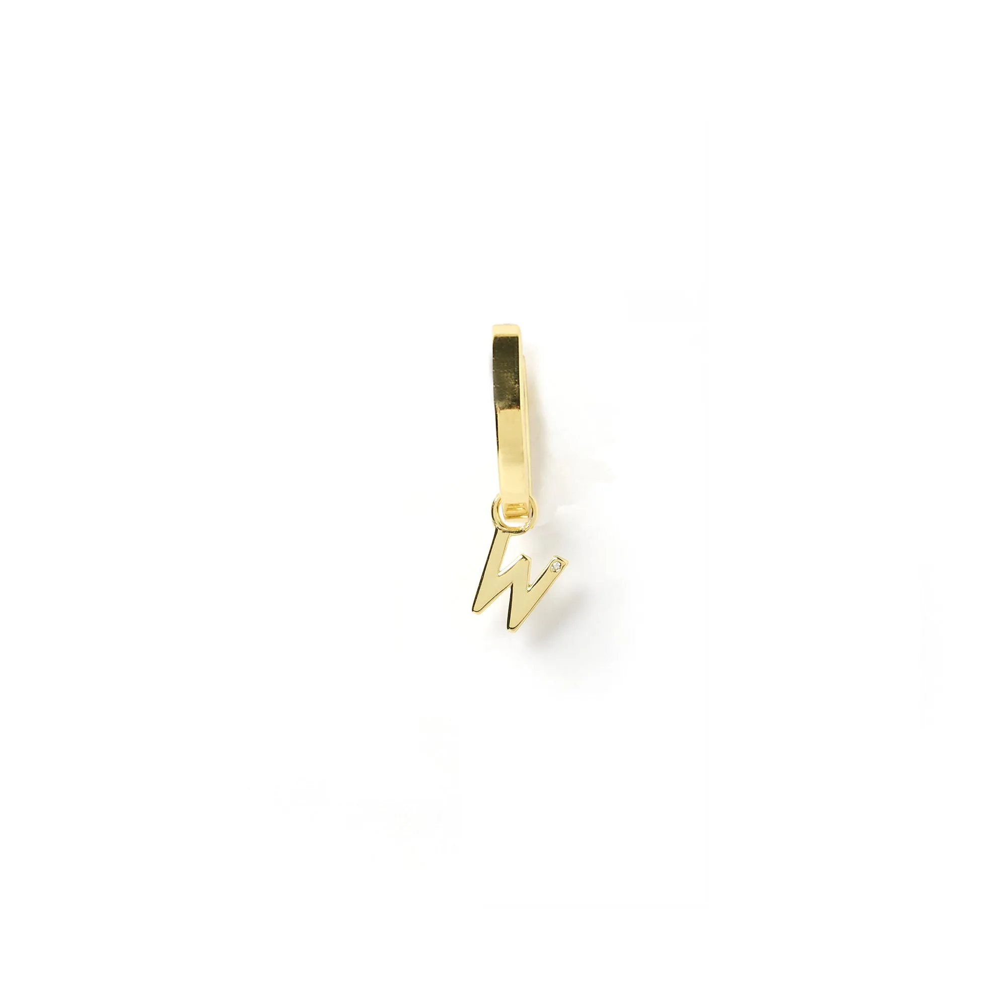 Initial Gold Charm Earring