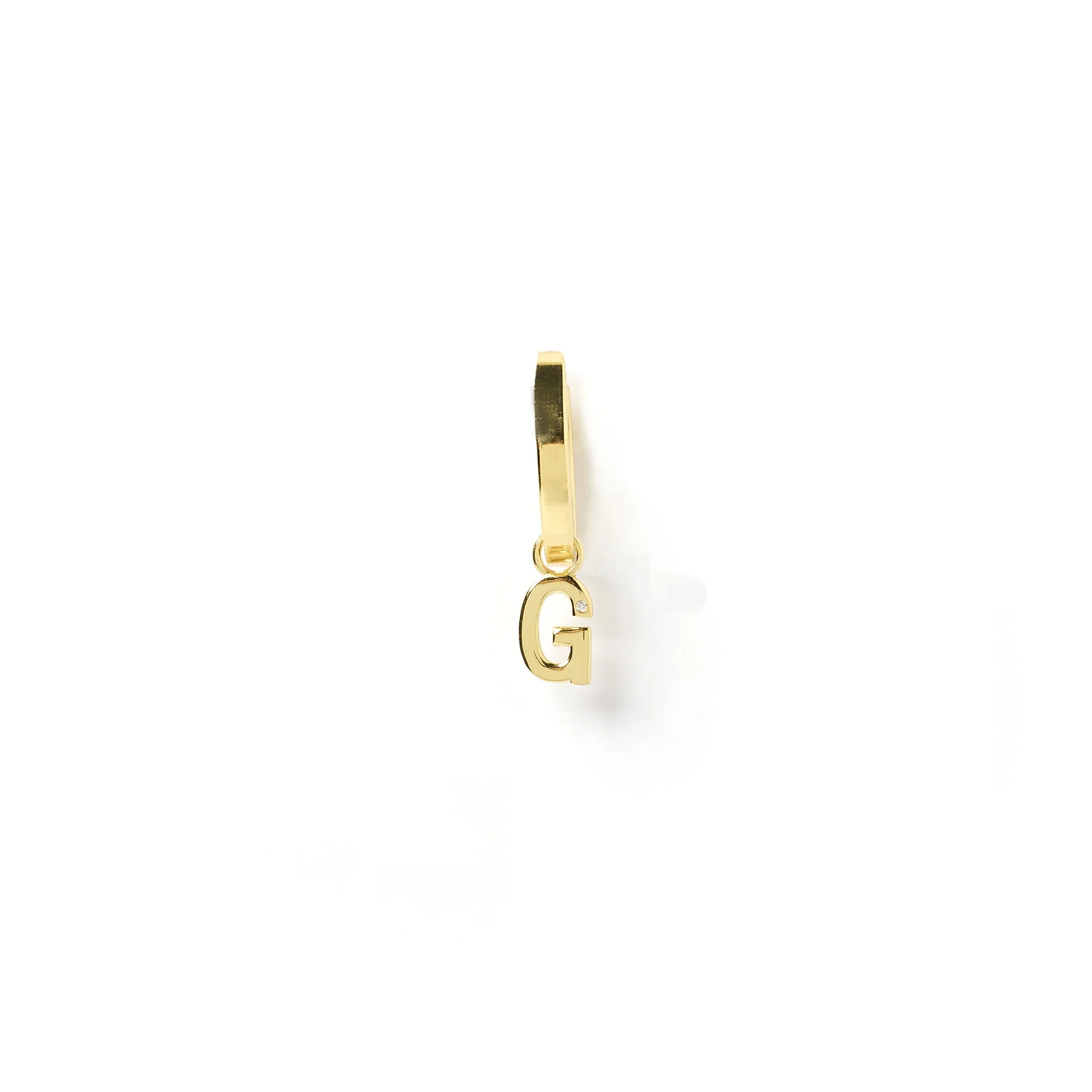 Initial Gold Charm Earring