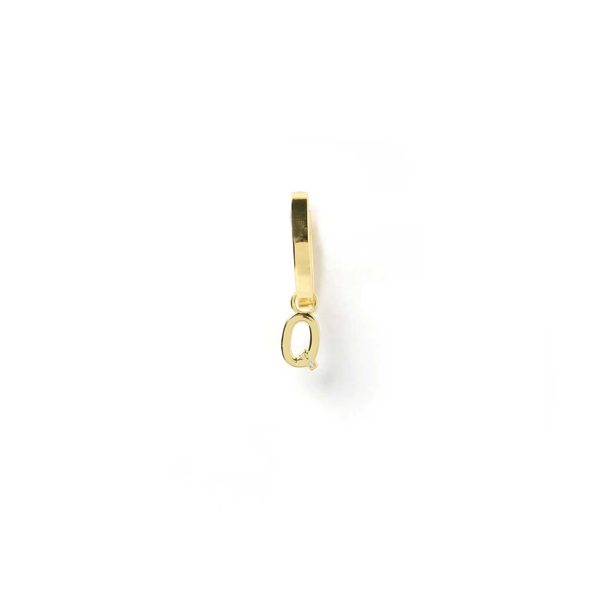 Initial Gold Charm Earring