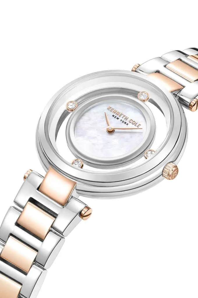 Kenneth Cole Women's Transparency Two-Tone Stainless Steel & Crystal Bracelet Watch | Model KCWLG0027001