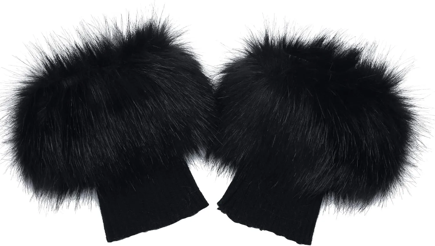 LA CARRIE Women Faux Fur Plush Leg Warmers Short Furry Fuzzy Leg Cuffs Girls Winter Knitted Boot