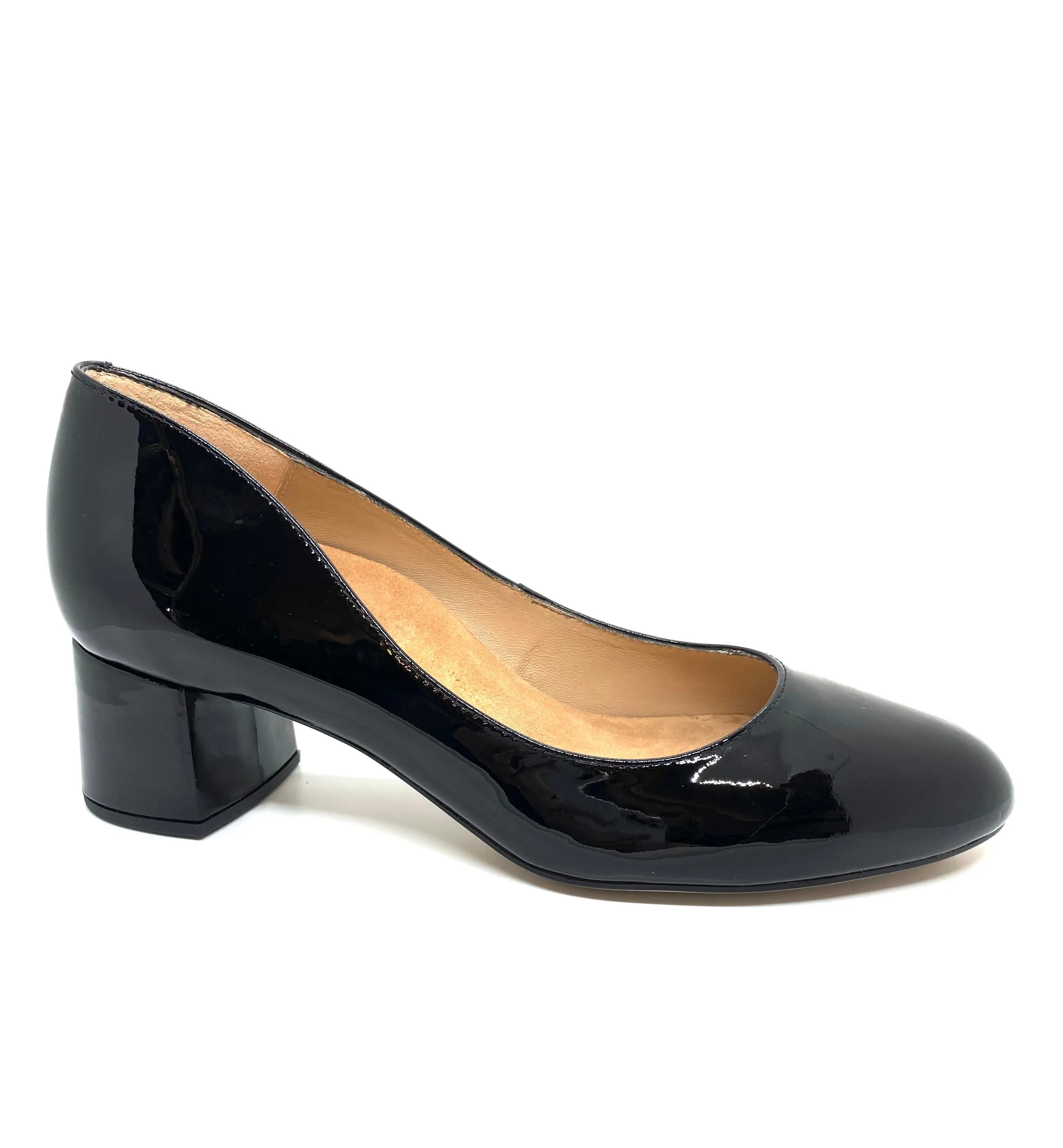 Lasie Patent Leather Mid Heel Court Shoe