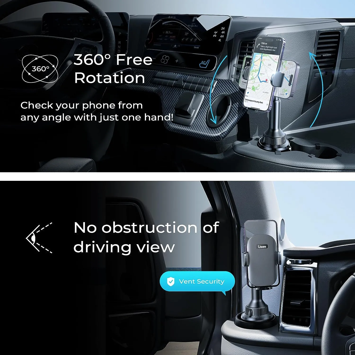 Lisen Cup Holder Phone Mount for Car