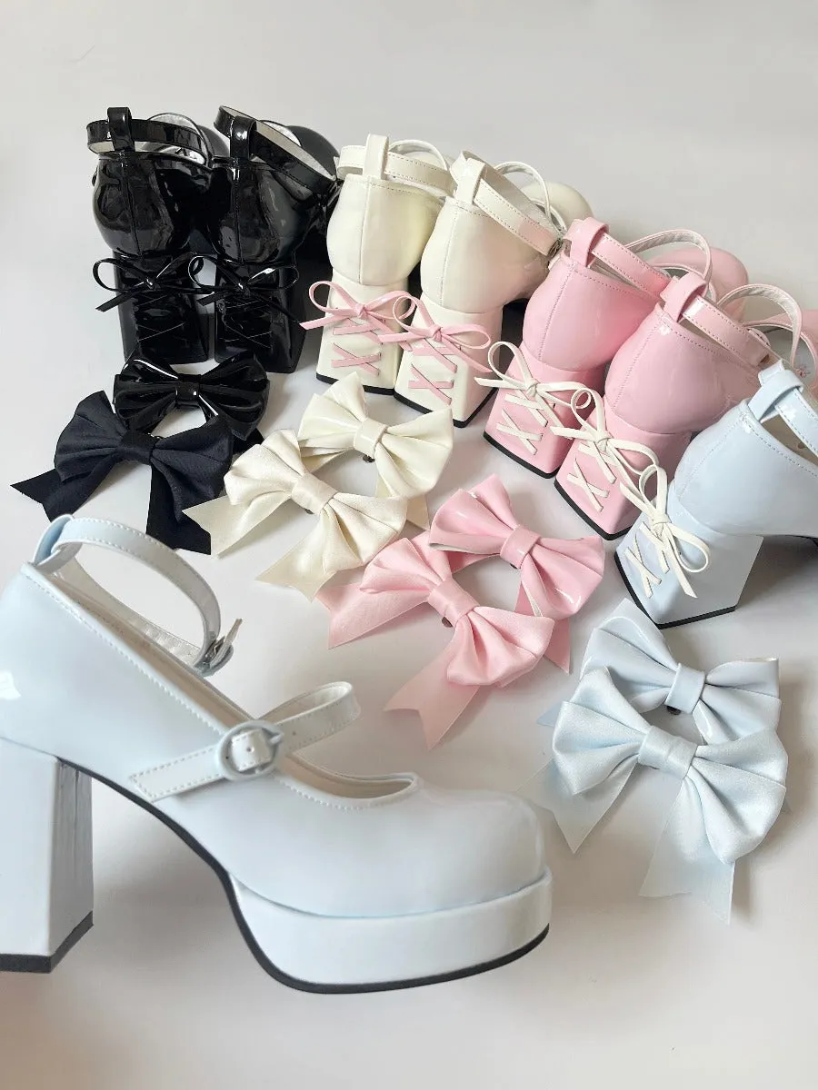 Lolita Cute Bow Strap Multi-color High Heels