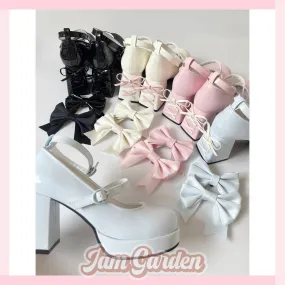 Lolita Cute Bow Strap Multi-color High Heels