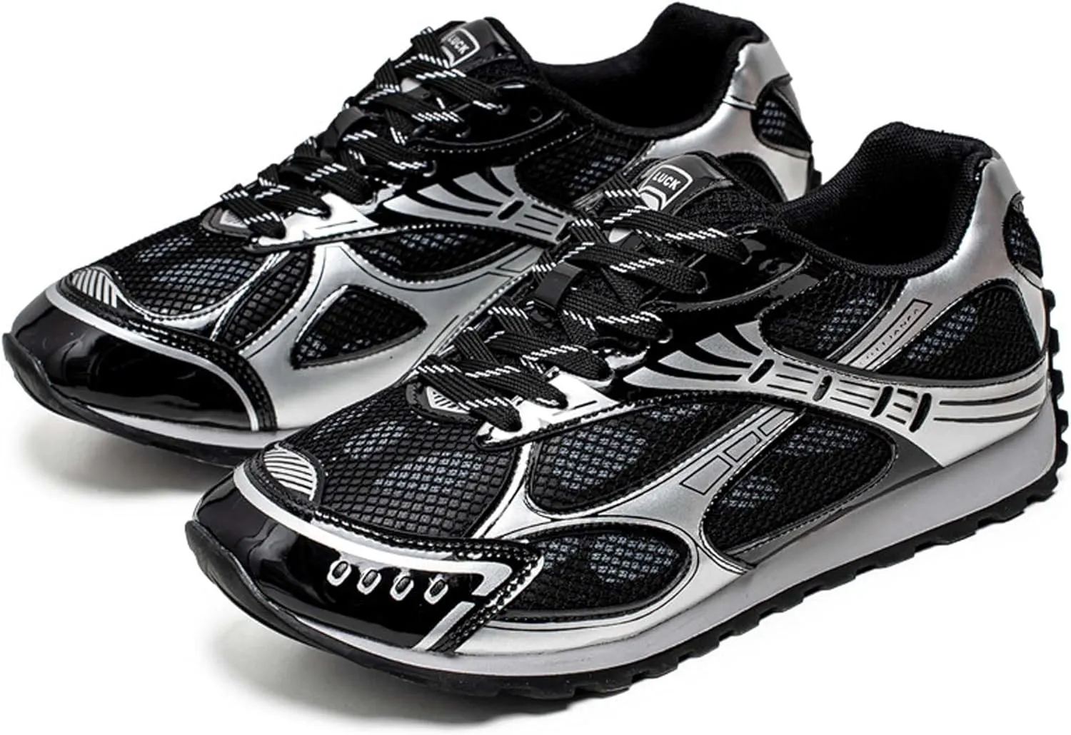 Men's Breathable Running Shoes Anti Slip Fitness Casual Sports Basketball Tennis Fashionable Cross Training Shoes Silver