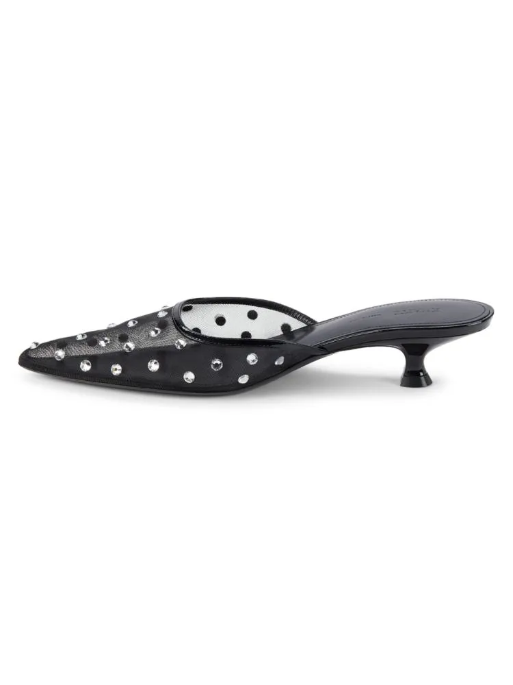 Minna mules with crystal polka dot heel Khaite, black