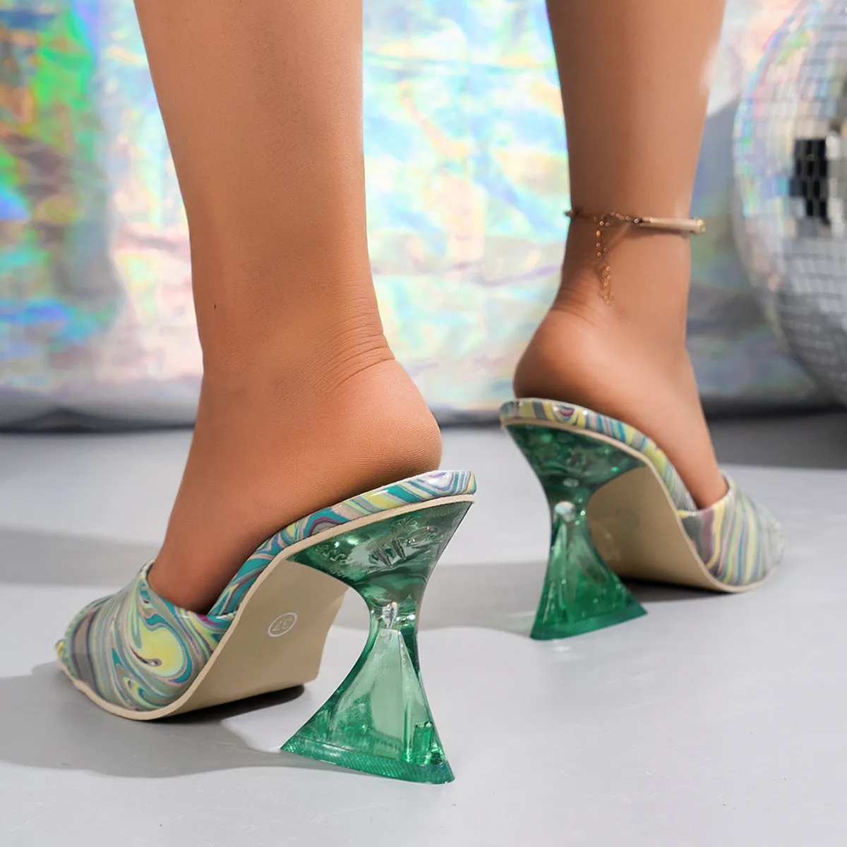 Multicolor Peep Heels