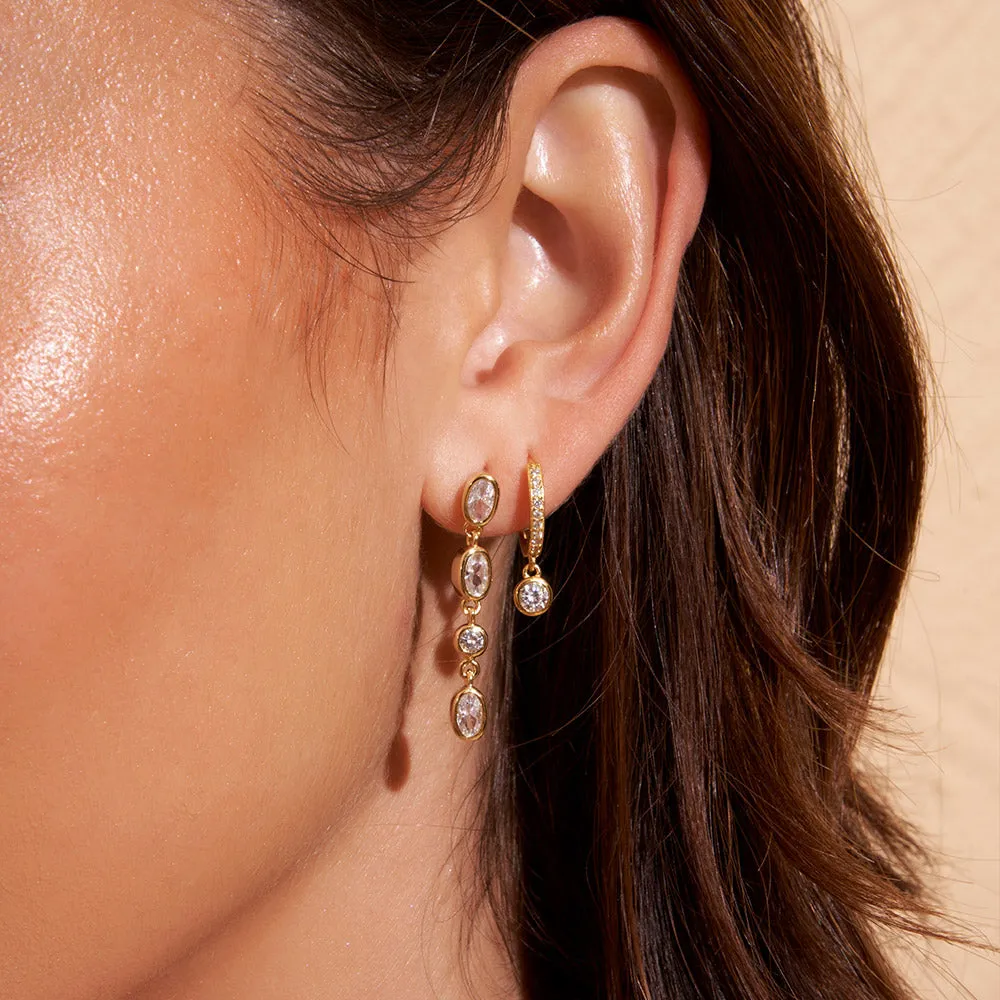 Rhodes Single Stacker Earring - Stone