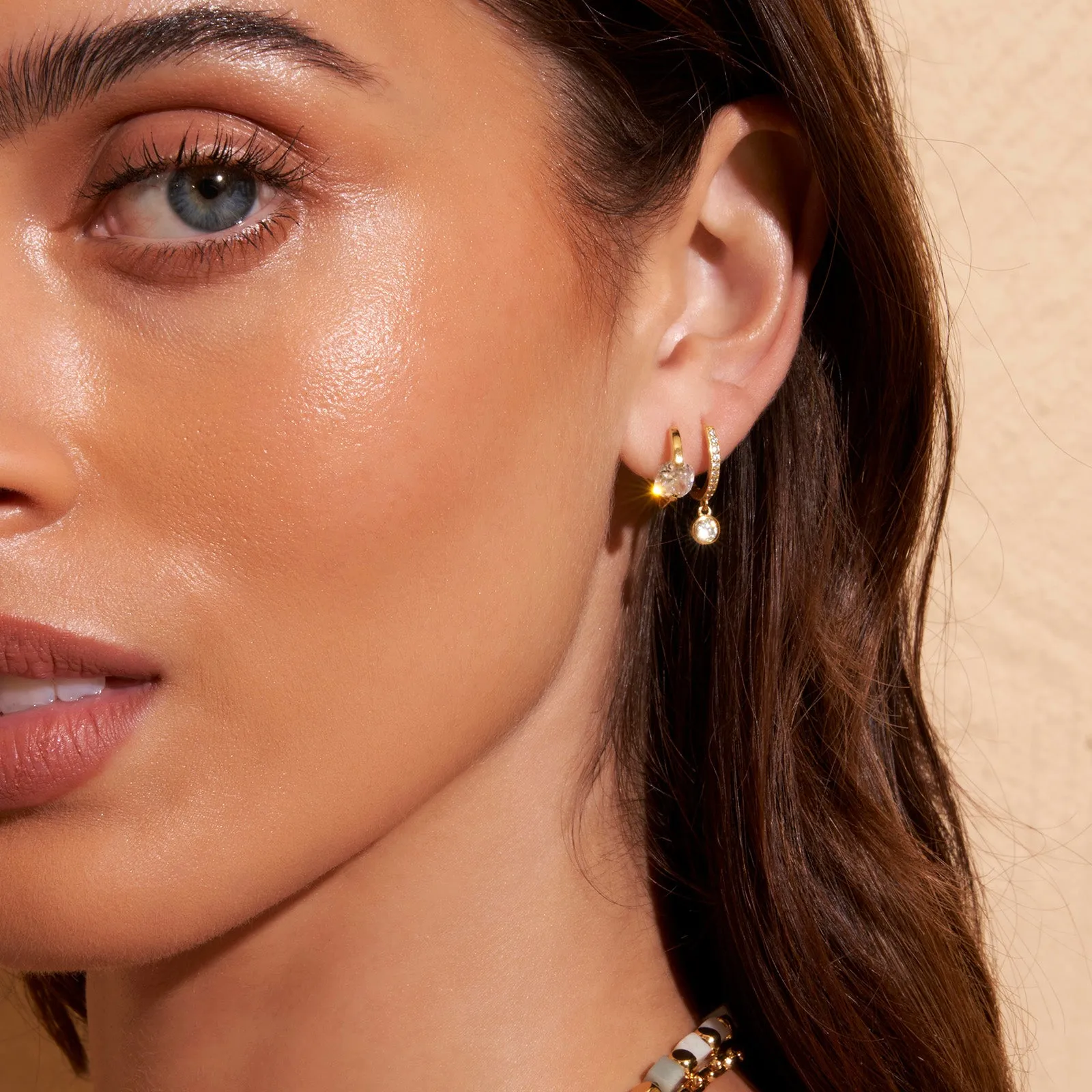 Rhodes Single Stacker Earring - Stone