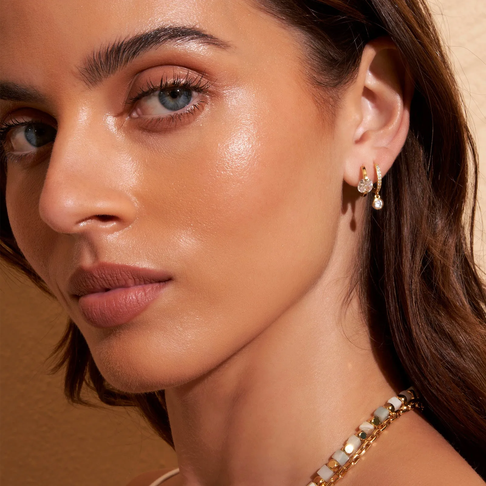 Rhodes Single Stacker Earring - Stone
