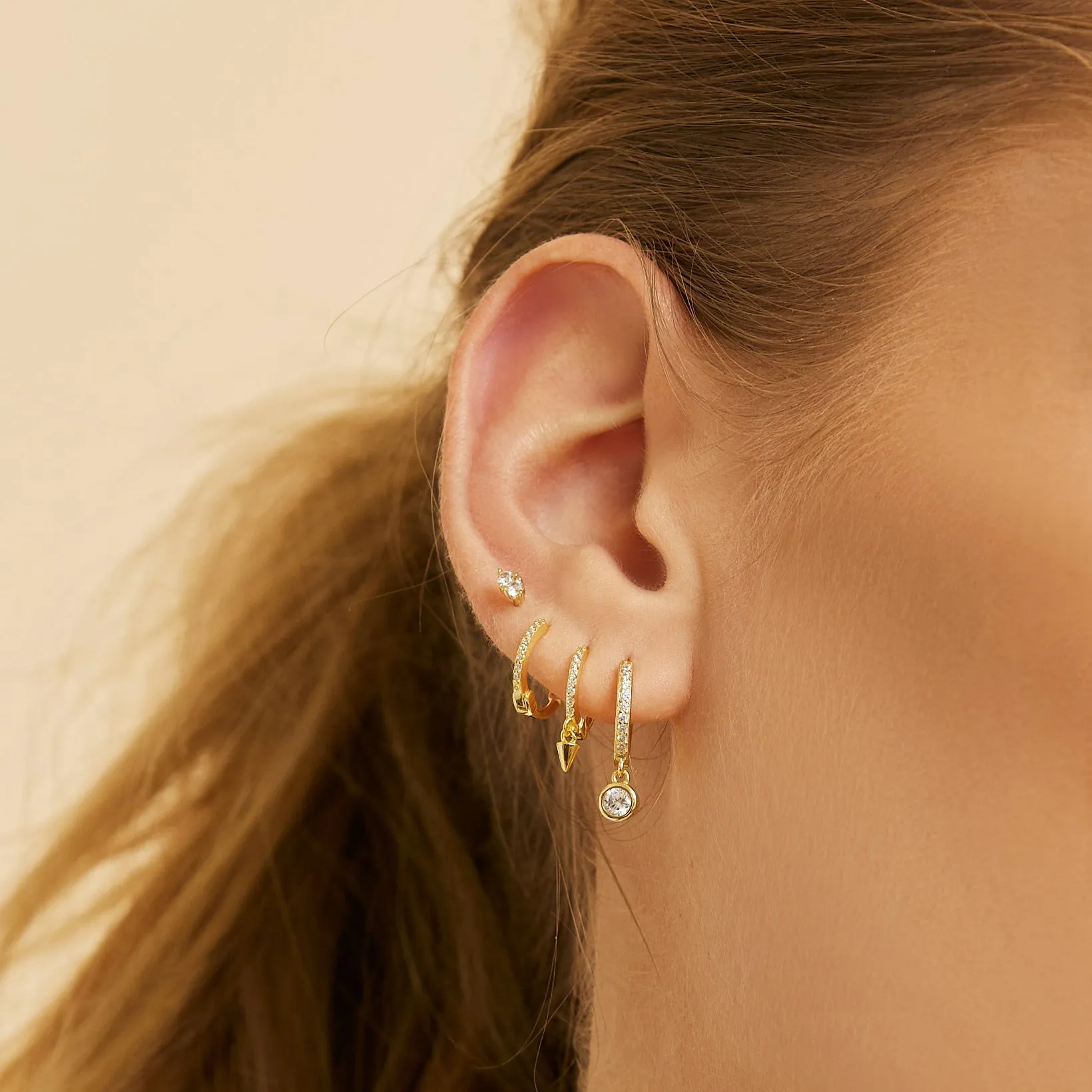 Rhodes Single Stacker Earring - Stone
