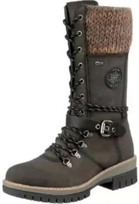 Round Head Women's Western Boots Wool Ankle Buckle Strap Fashion Casual Snow Boots Lace Up Zip Mid Calf Booties Platform Chunky Heel Mid Tube Booties Shoes