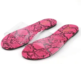 Sandals for Women Flat,Comfortable Clear Snakeskin Flip Flops Anti-Skid Lightweight Slippers for Beach/Holiday/Poolside